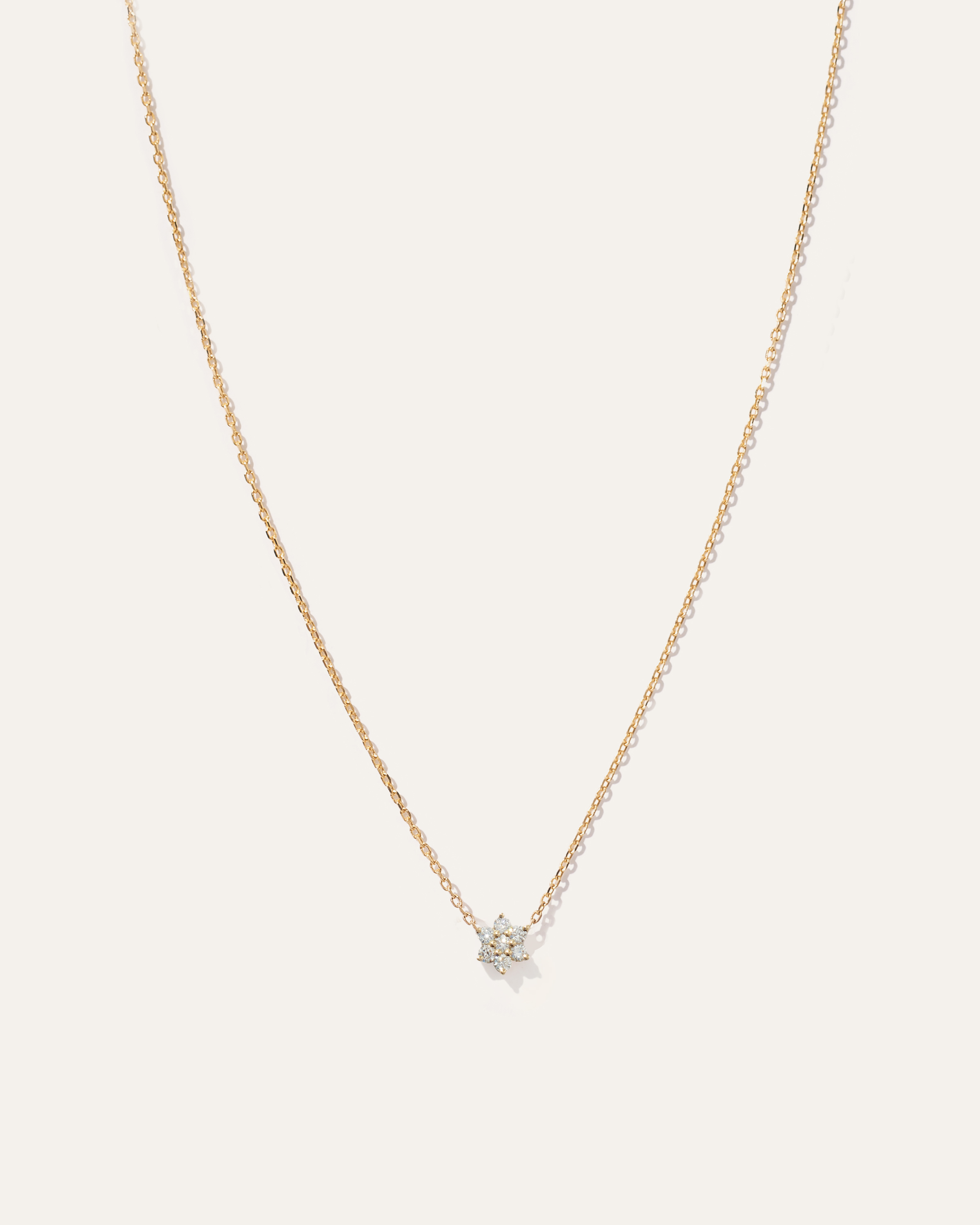 Quince Women's 14k Gold Diamond Daisy Necklace