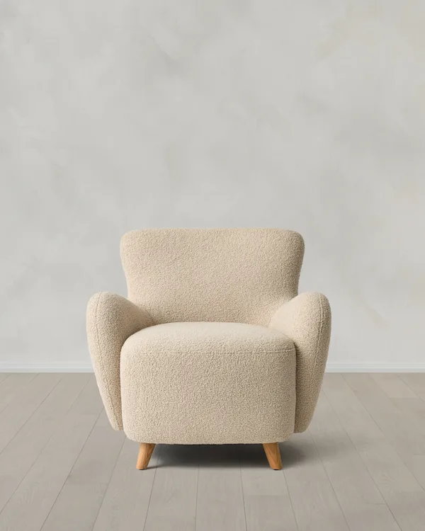 Teddy Boucle Petite Wingback Accent Chair