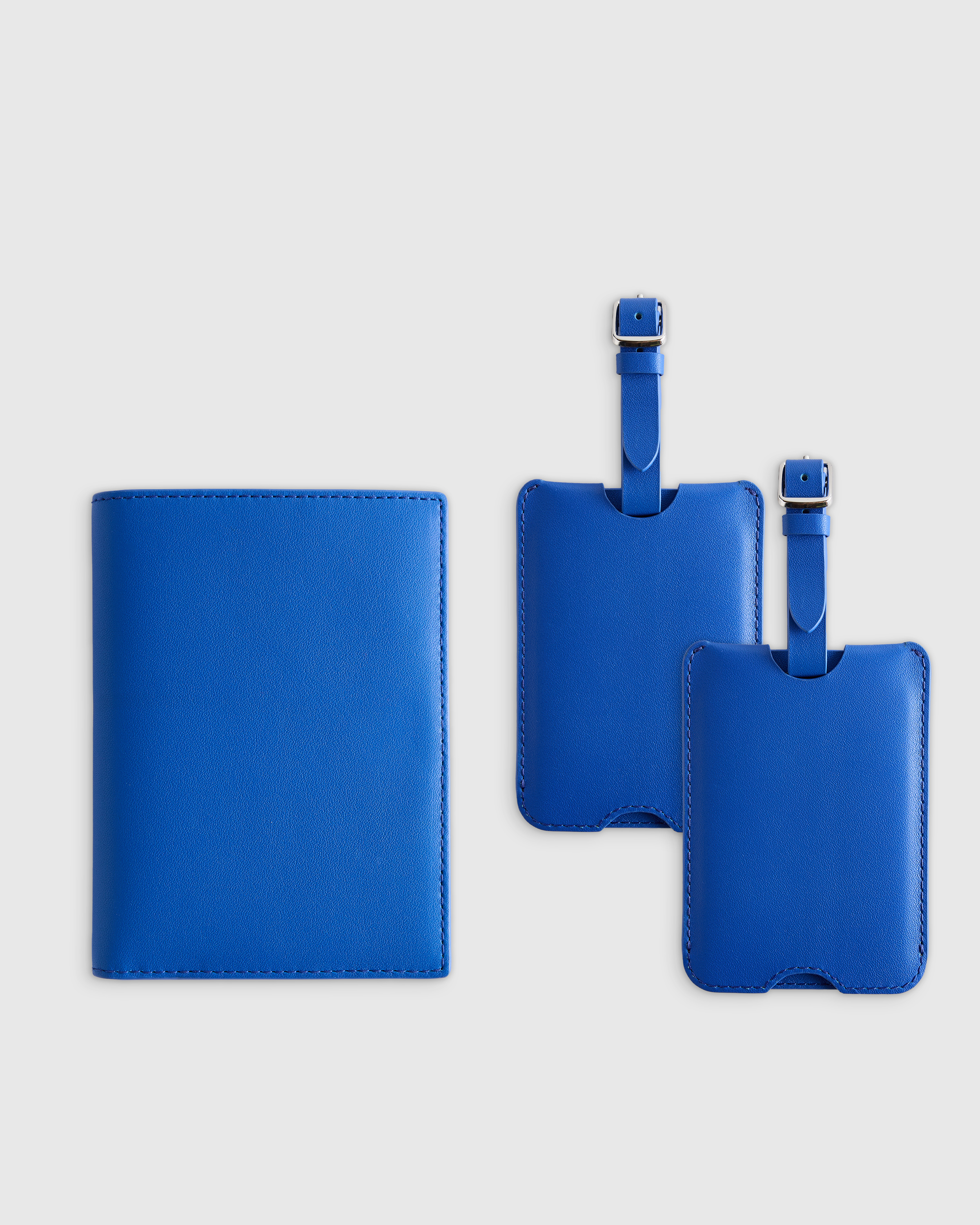 Nappa Leather RFID Blocking Passport Holder & Luggage Tags Set