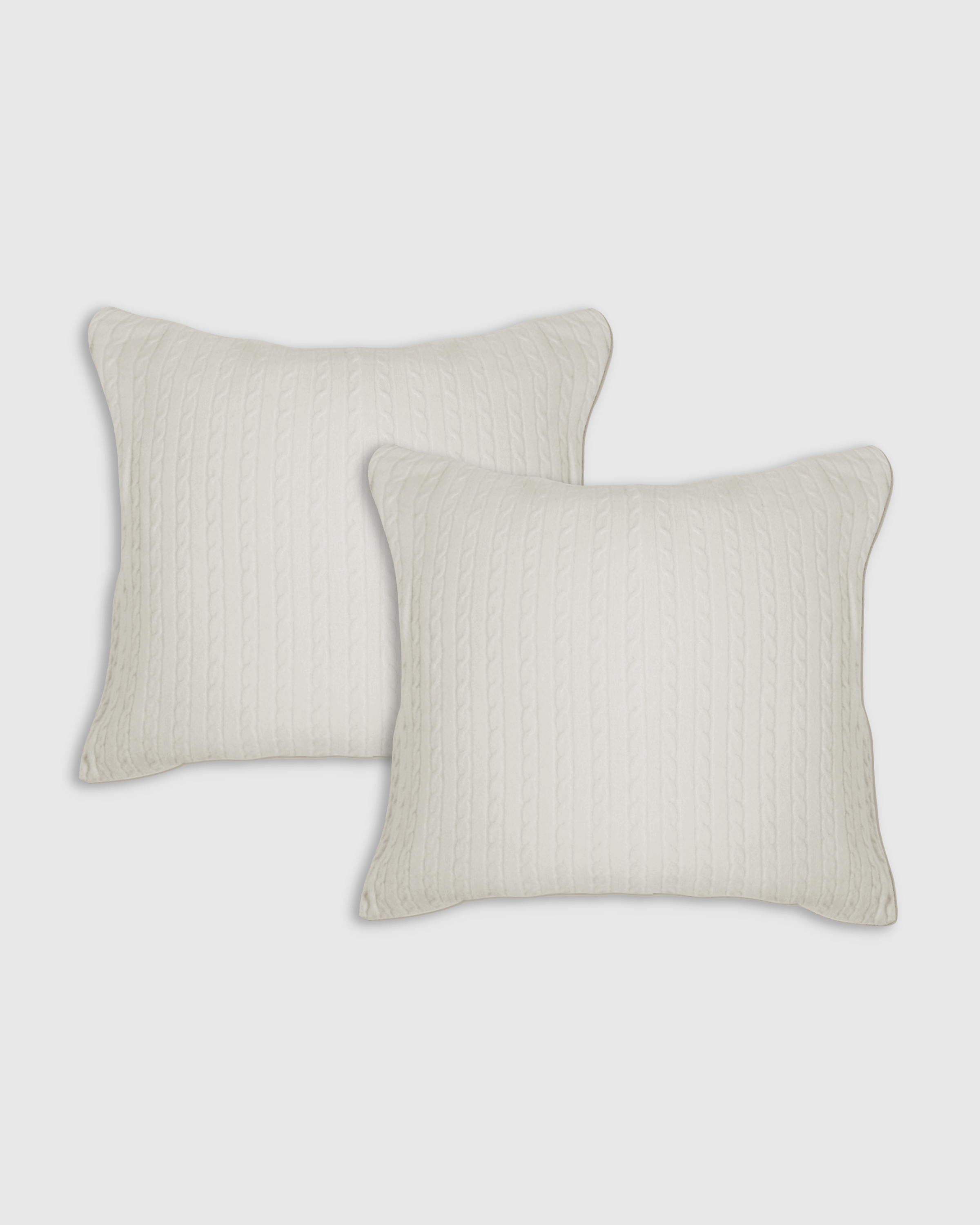 Shop Quince Cable Knit Cashmere Pillow Cover Set Of 2 In Ivory