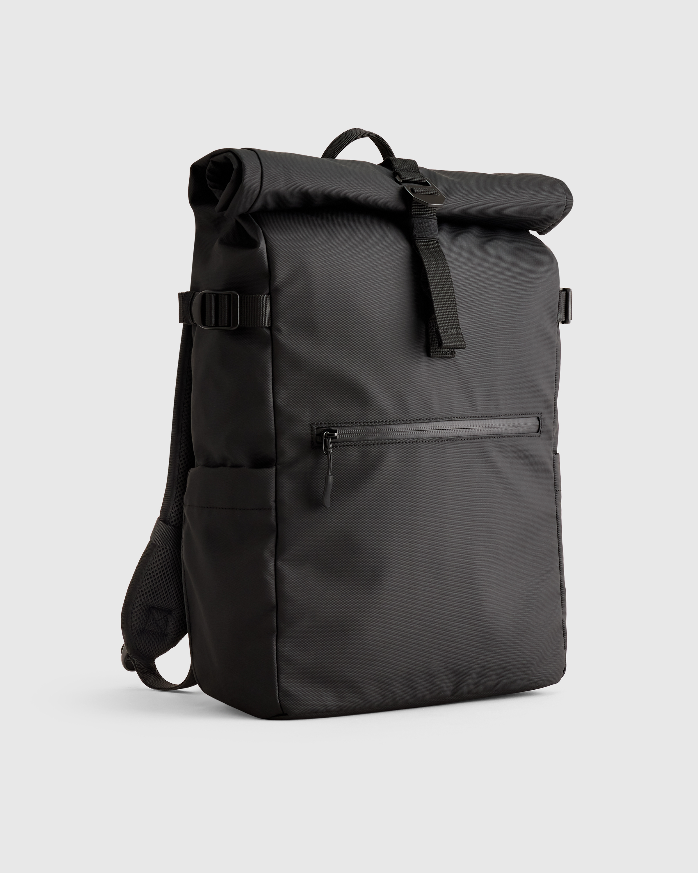 Weatherproof Roll-Top Backpack in Black