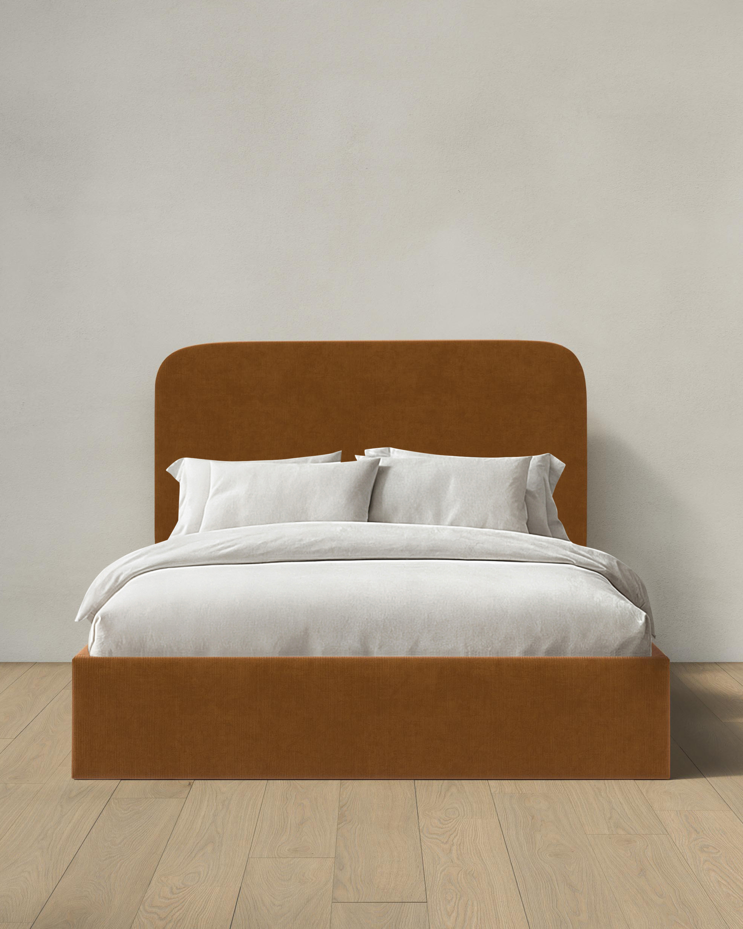 Curved Bed in Performance Velvet