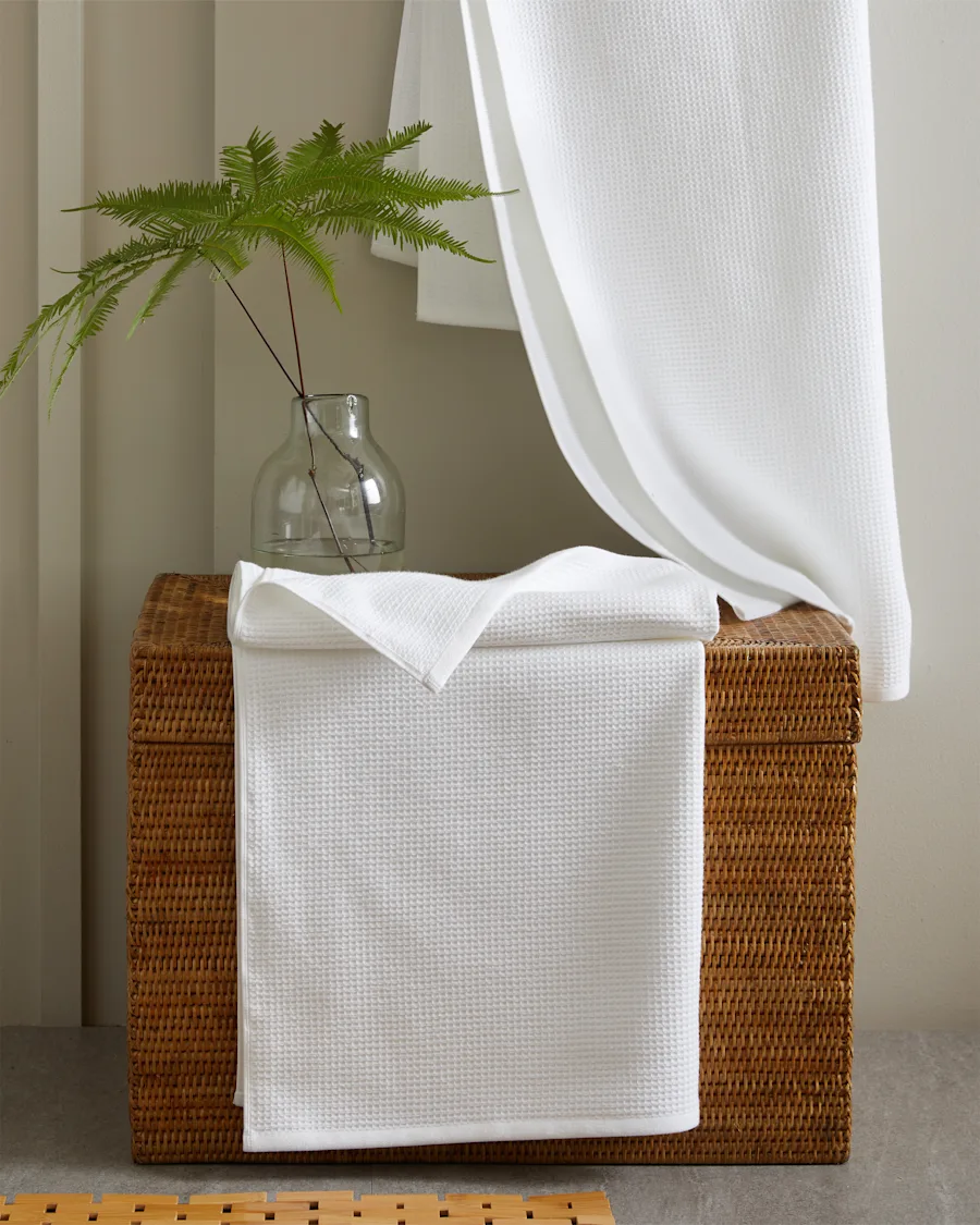 Towels WaffleTerry White BathTowels 3170