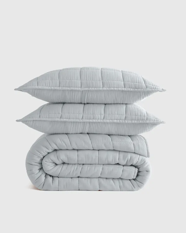 Organic Cotton Gauze Box Quilt Set