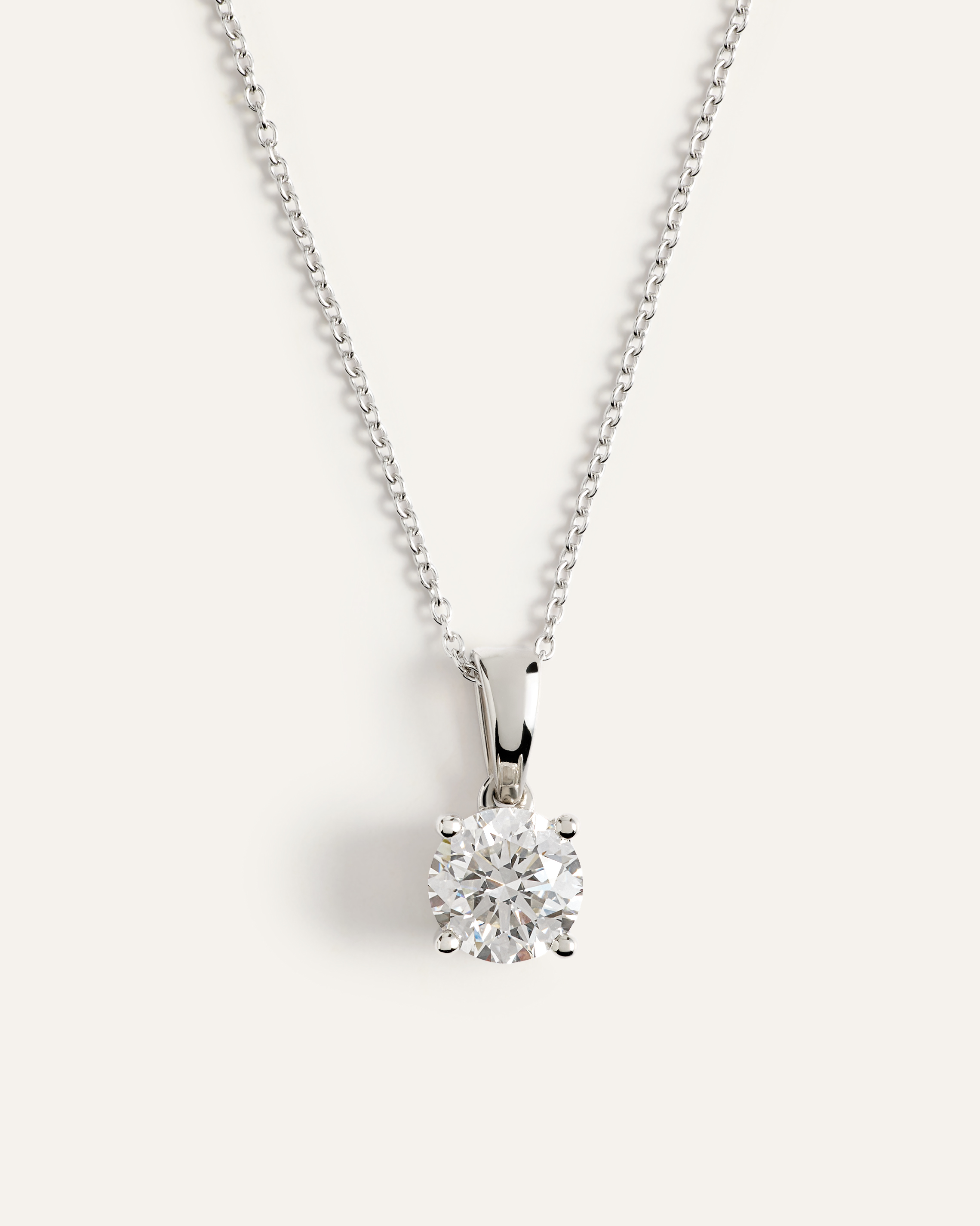 14K Gold Lab Grown Diamond Solitaire Necklace - thumbnail 7