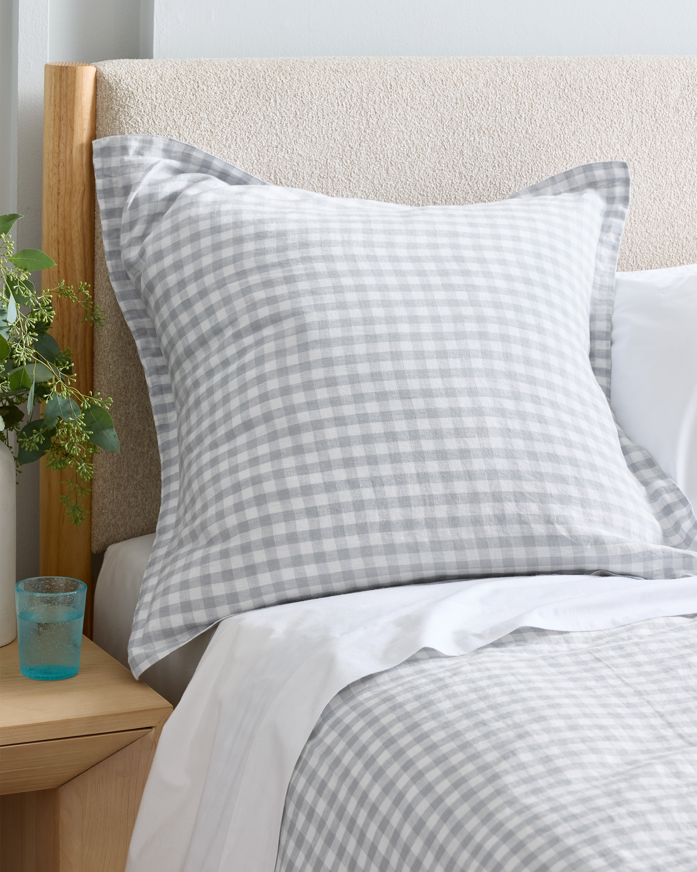 European Linen Gingham Euro Sham - thumbnail 2