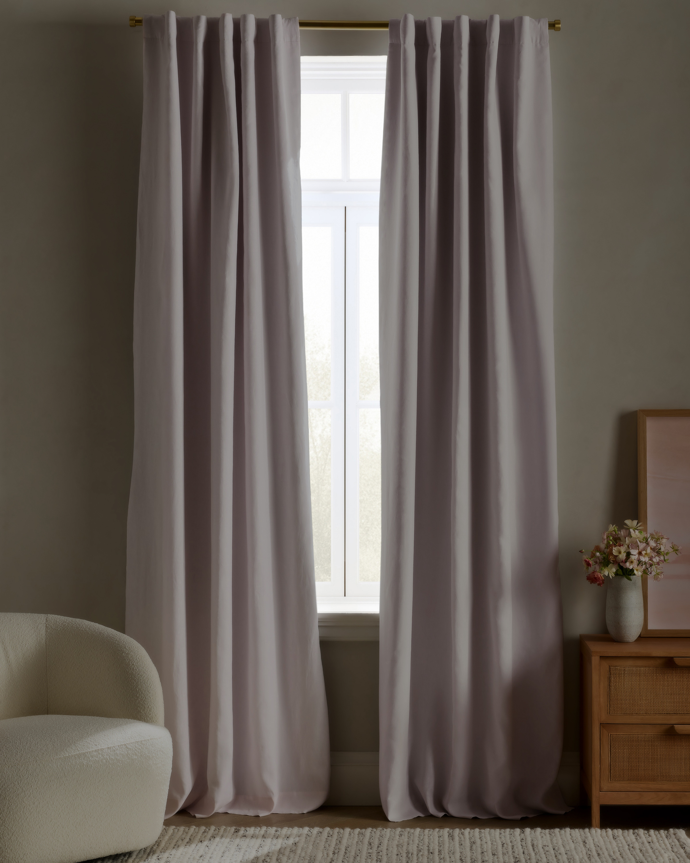 European Linen True Blackout Curtain - Single Panel