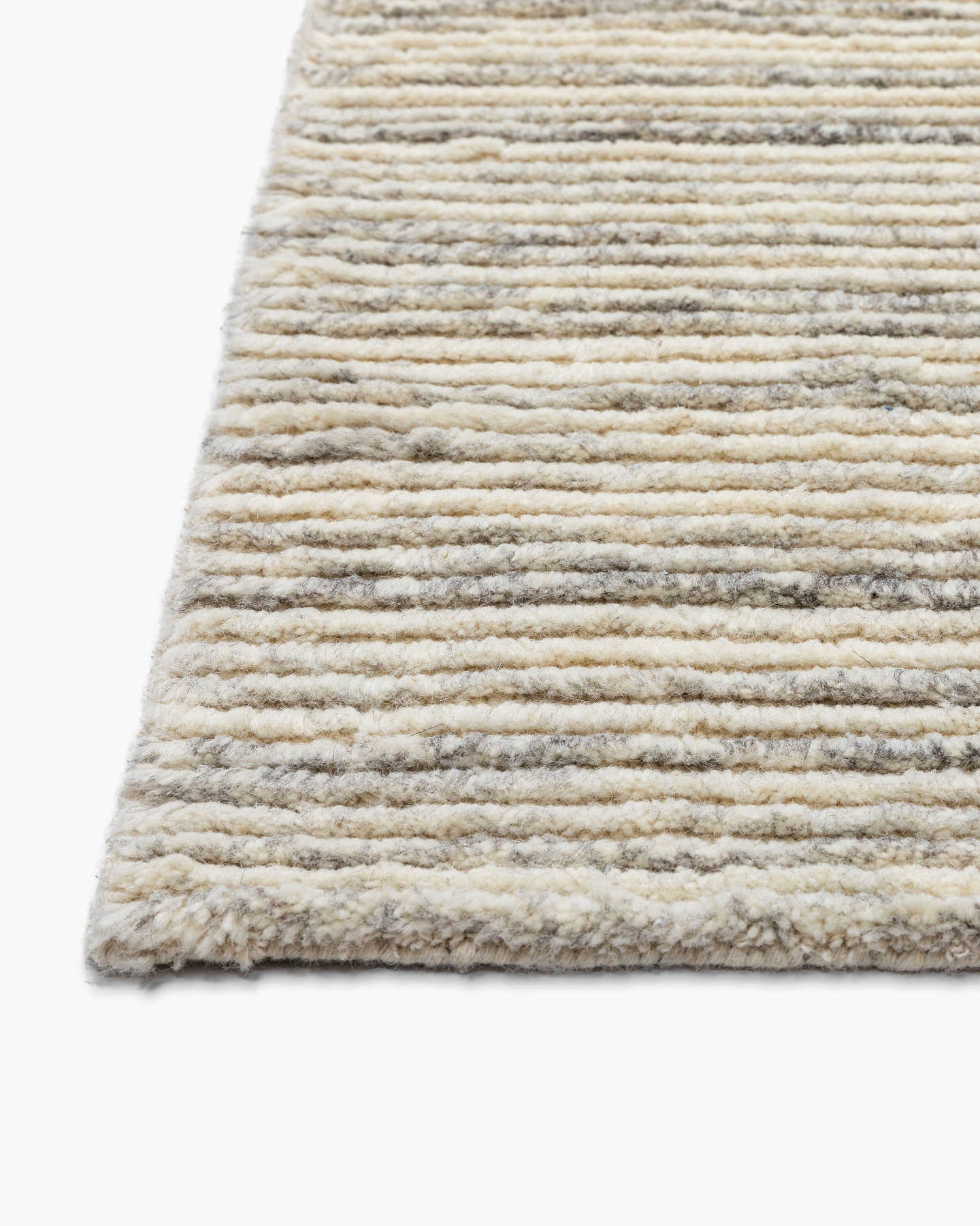 Teo Textured Wool Rug - Natural Stripe - 2 - Thumbnail