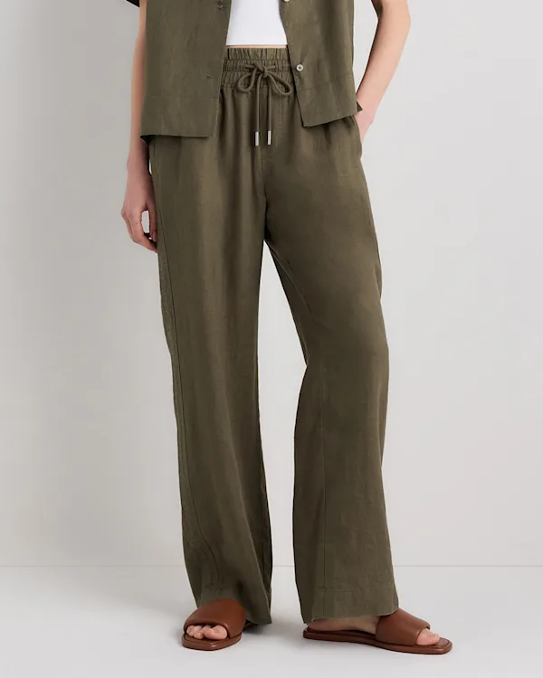 100% European Linen Wide Leg Pants