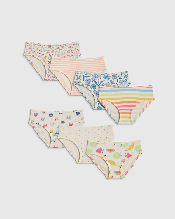 Girls 100% Organic Cotton Hipster 7-pack 
