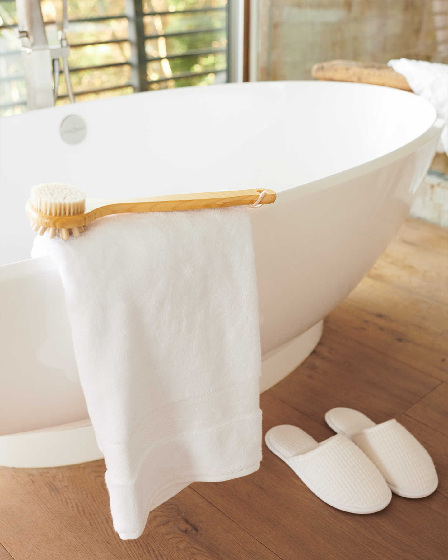Turkish Spa Bath Towels (Set of 2) - White - 2 - Thumbnail