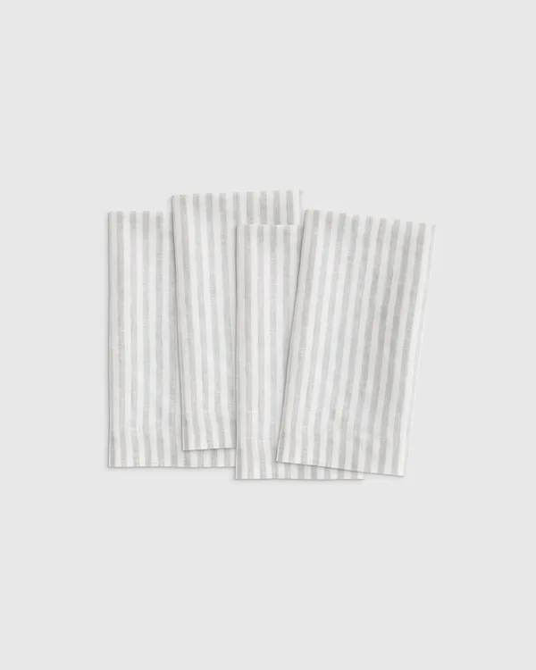 European Linen Wide-Hem Stripe Napkins (Set of 4)