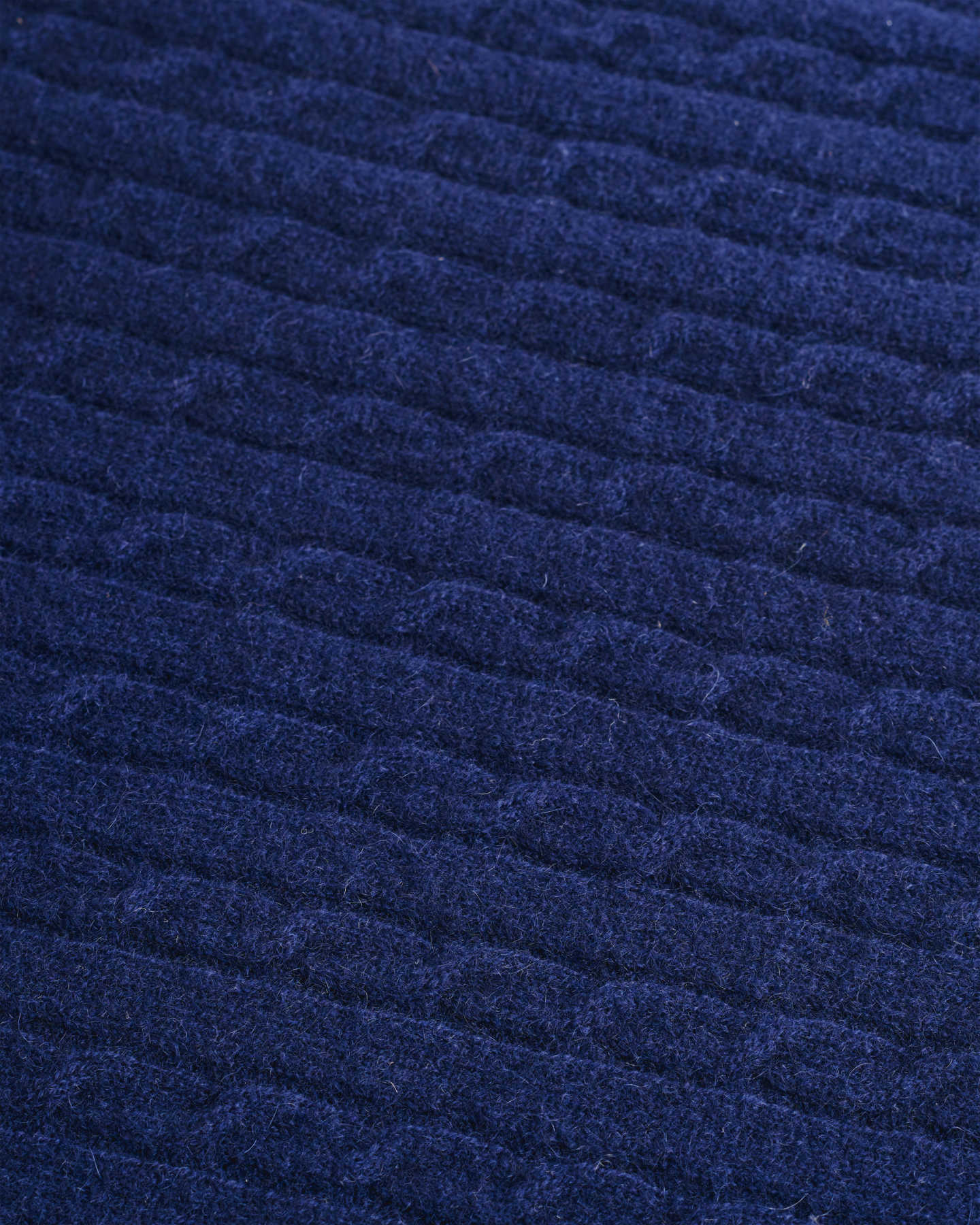 Cable Knit Cashmere Throw - Navy - 1 - Thumbnail