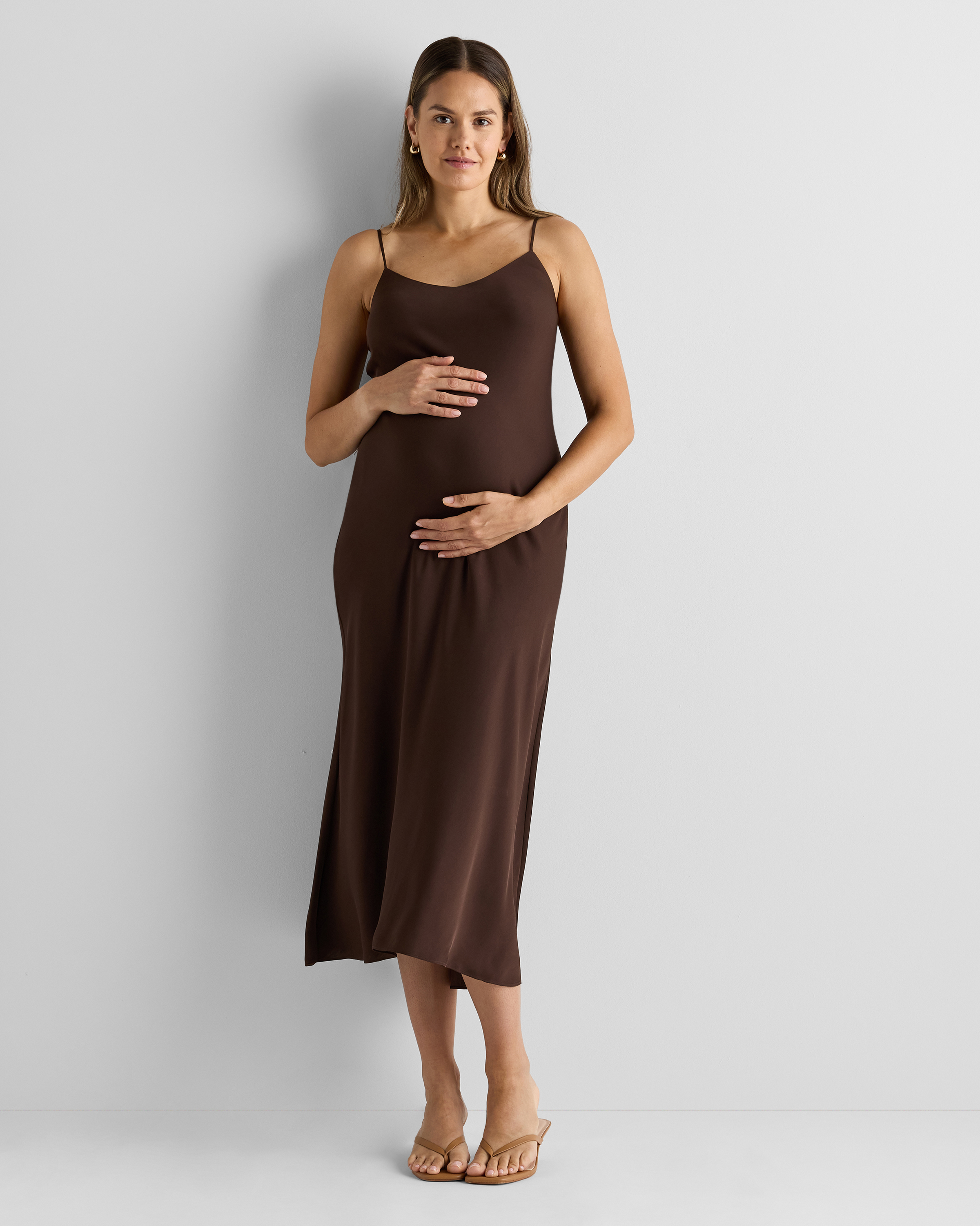 silk pregnancy dress Silky Maternity for Photoshoot-gold Baby Shower Dress- Circle Skirt, Dresses- Baby Shower Outfit- Photo Props-gift for Her neckline Built Tess - Maternity Dress