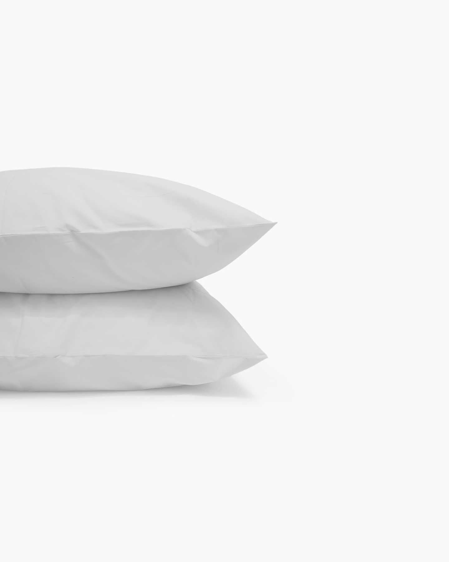 Organic Percale Luxe Pillowcases - Light Grey - 1 - Thumbnail