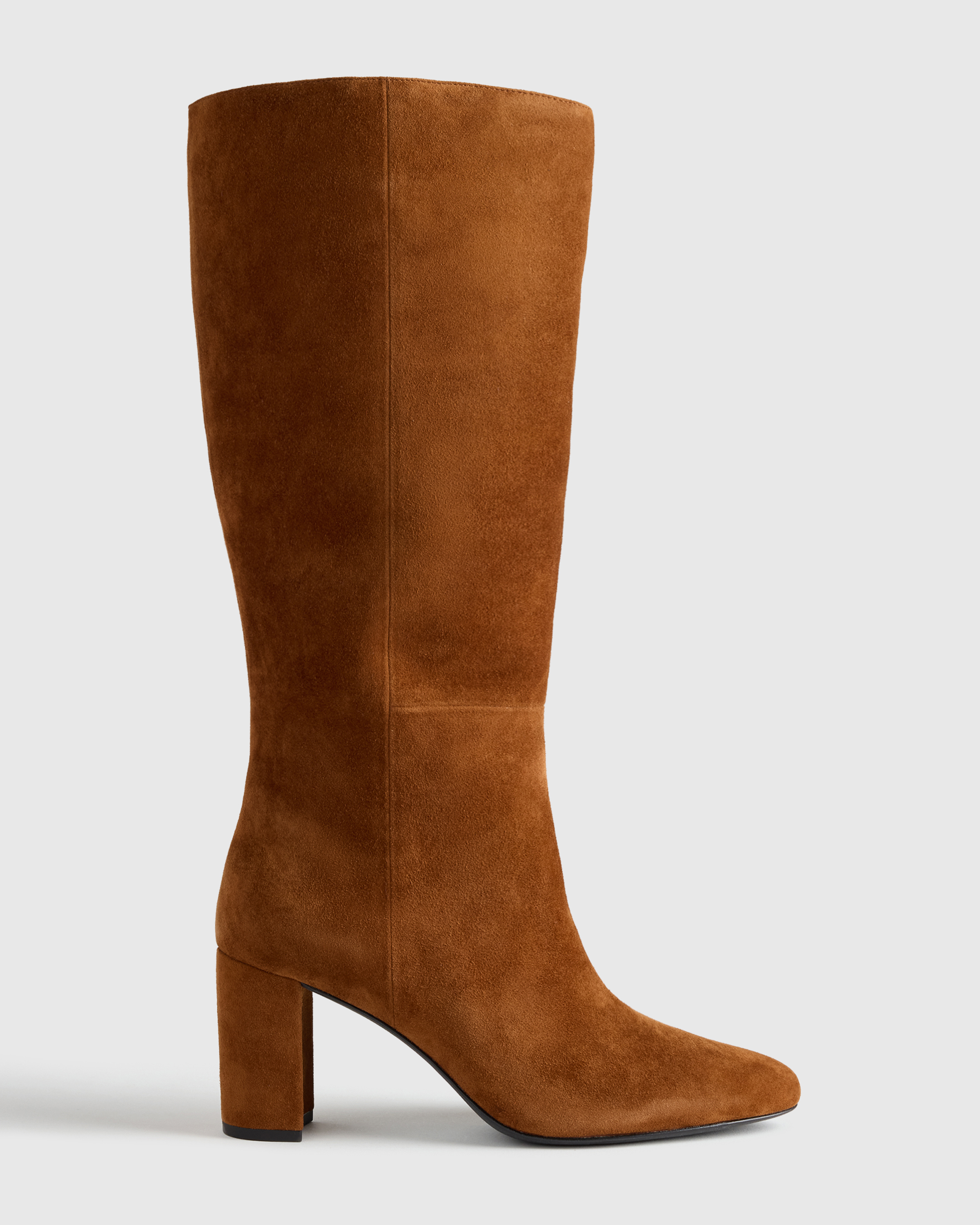 Italian Suede Block Heel Boots