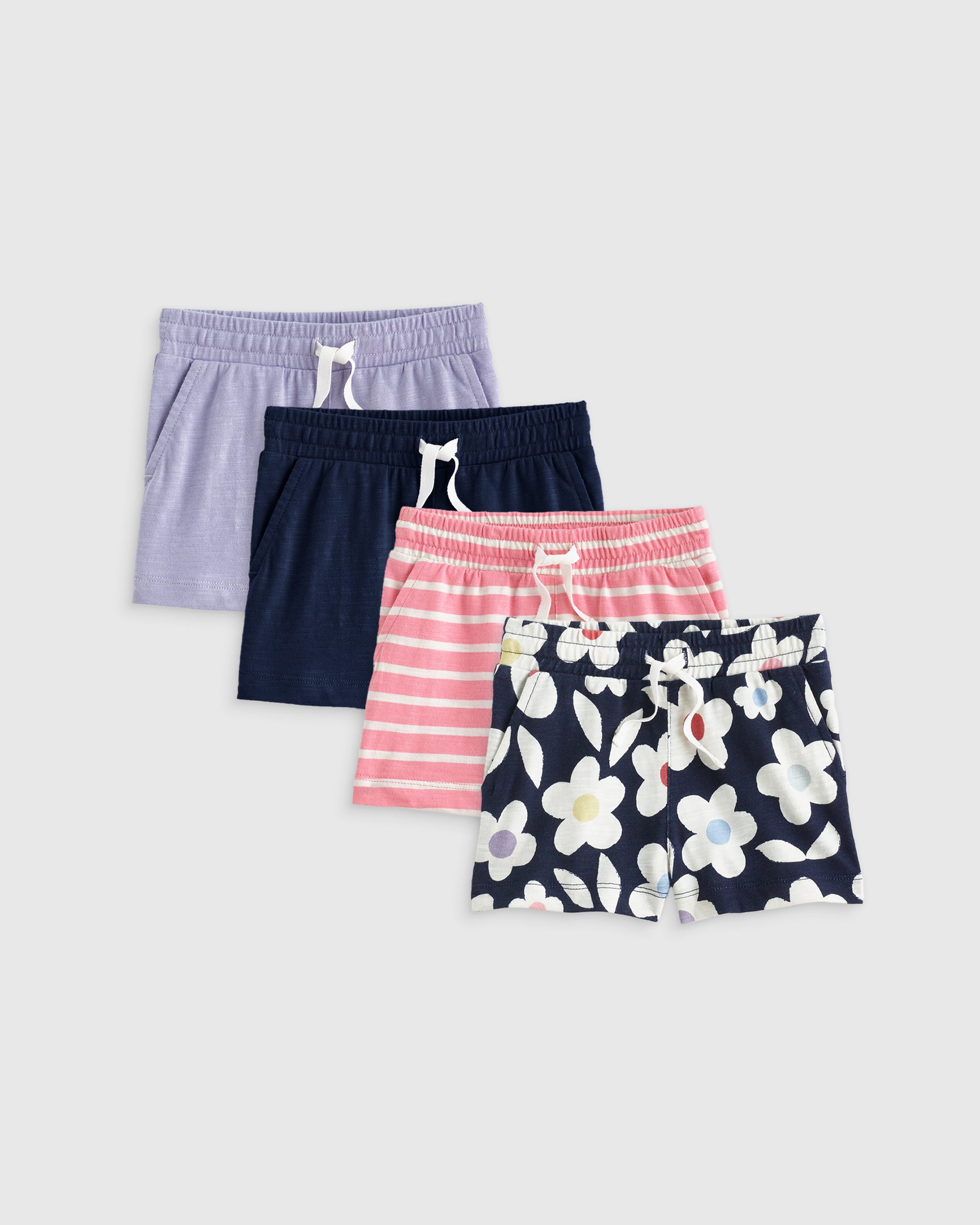 Shop Quince Slub Field Short 4-pack In Geo Daisy/pink Stripe