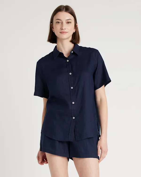 100% European Linen Shorts Pajama Set