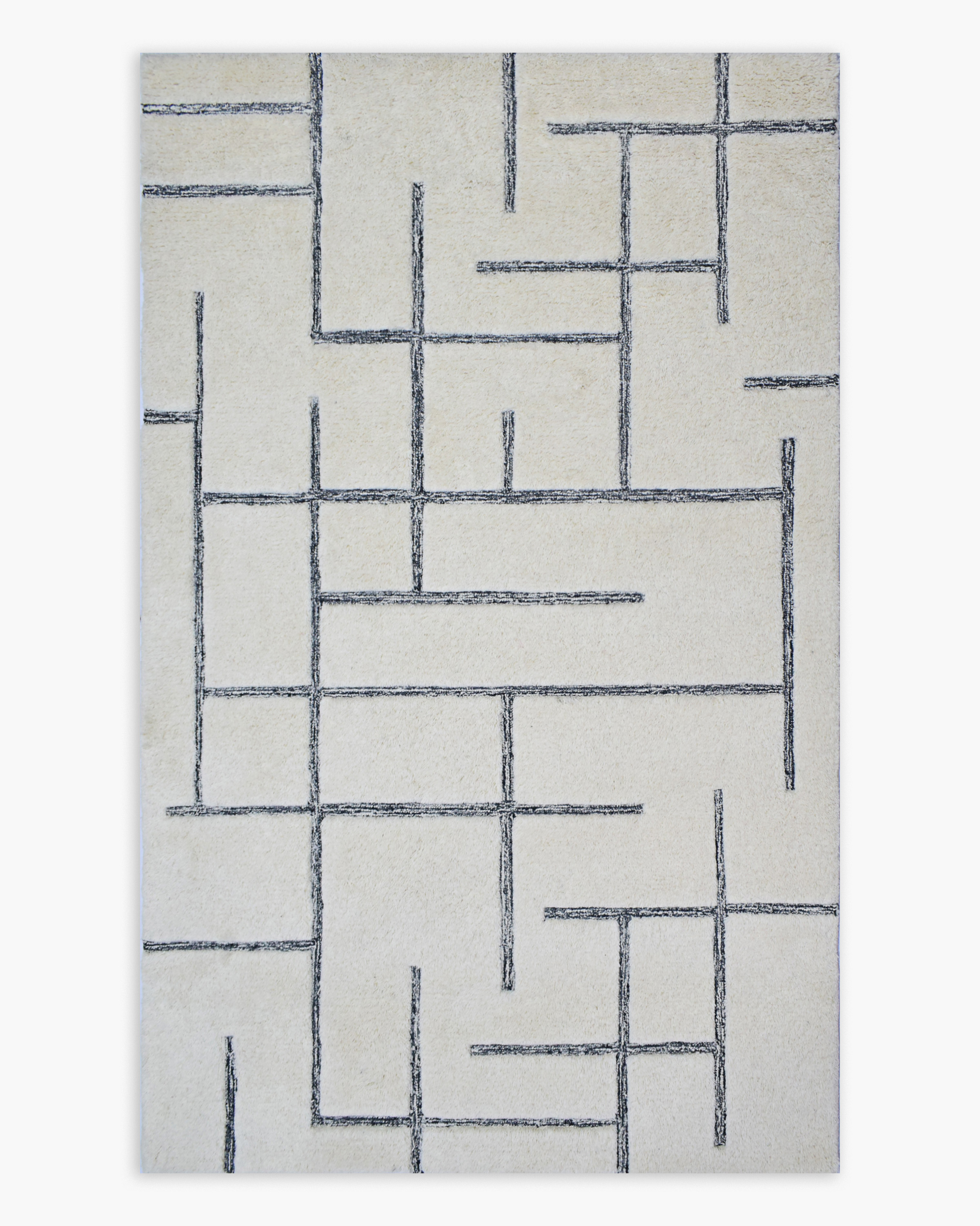Quince Anders Tufted Wool Rug In Ivory/charcoal