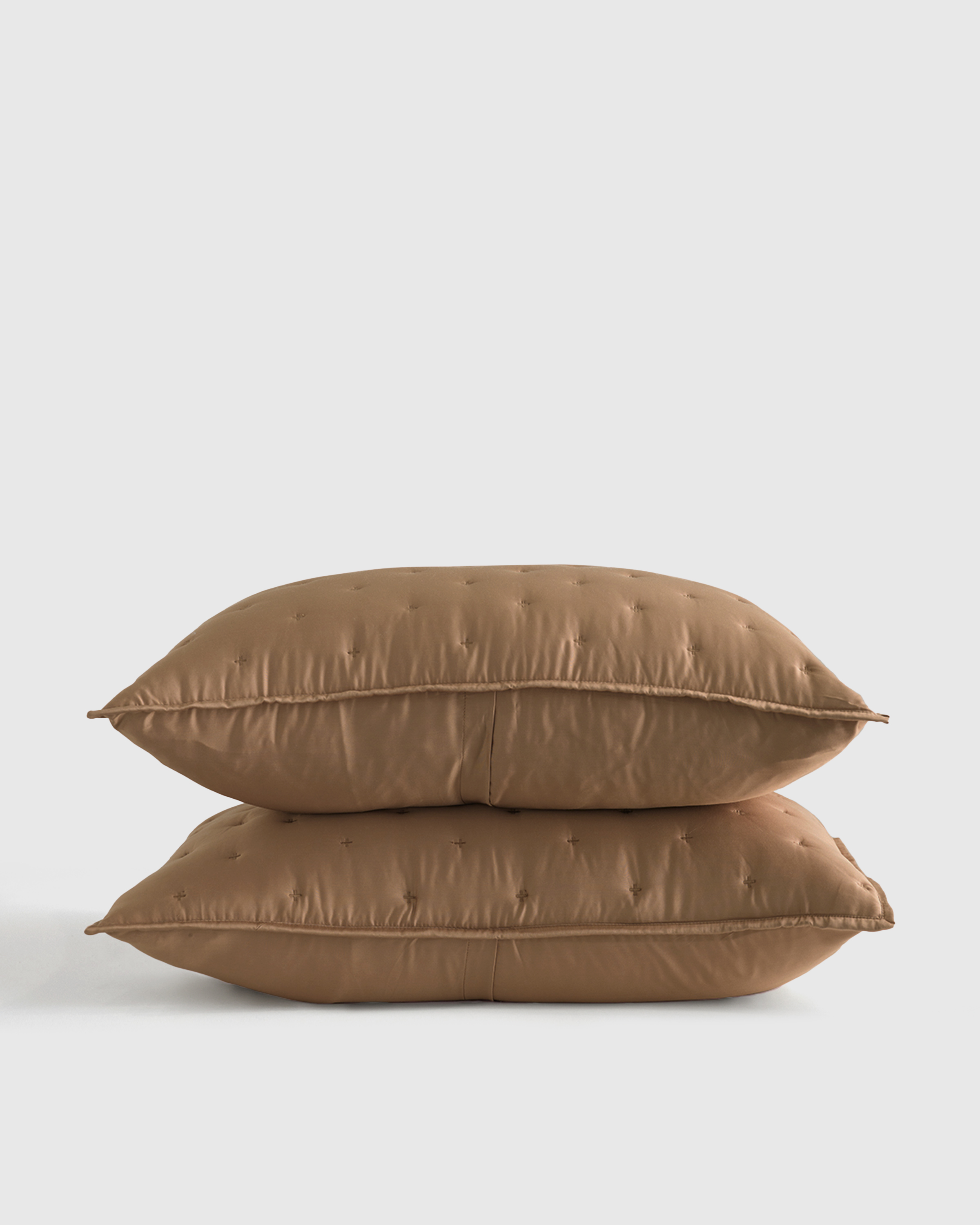 Organic Bamboo Viscose Quilted Sham Set in Sand