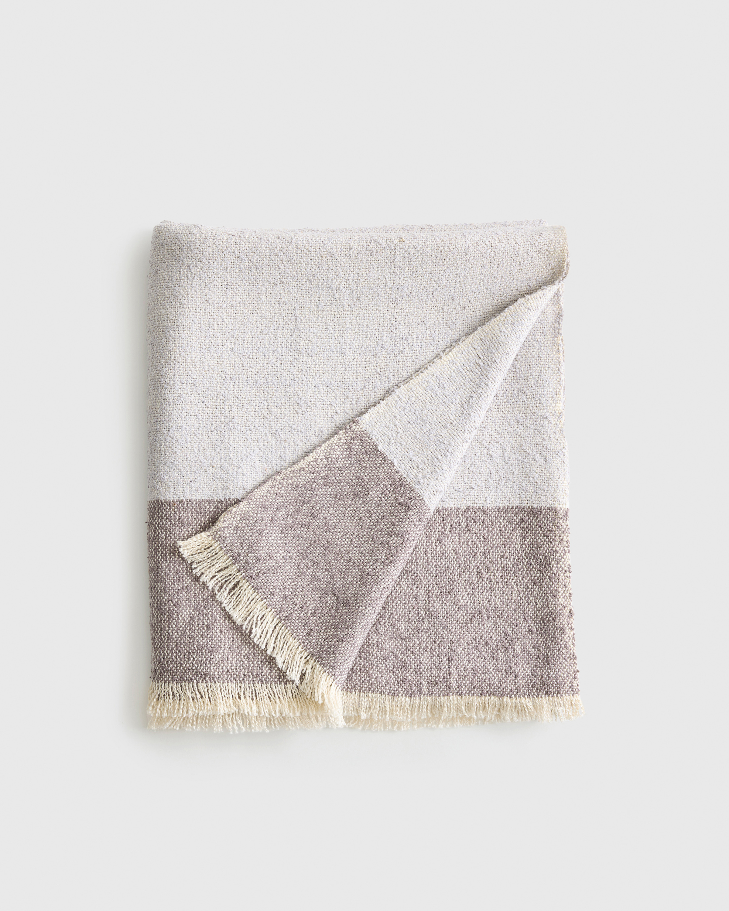 Silk Cashmere Striped Boucle Throw in Mist/Graphite