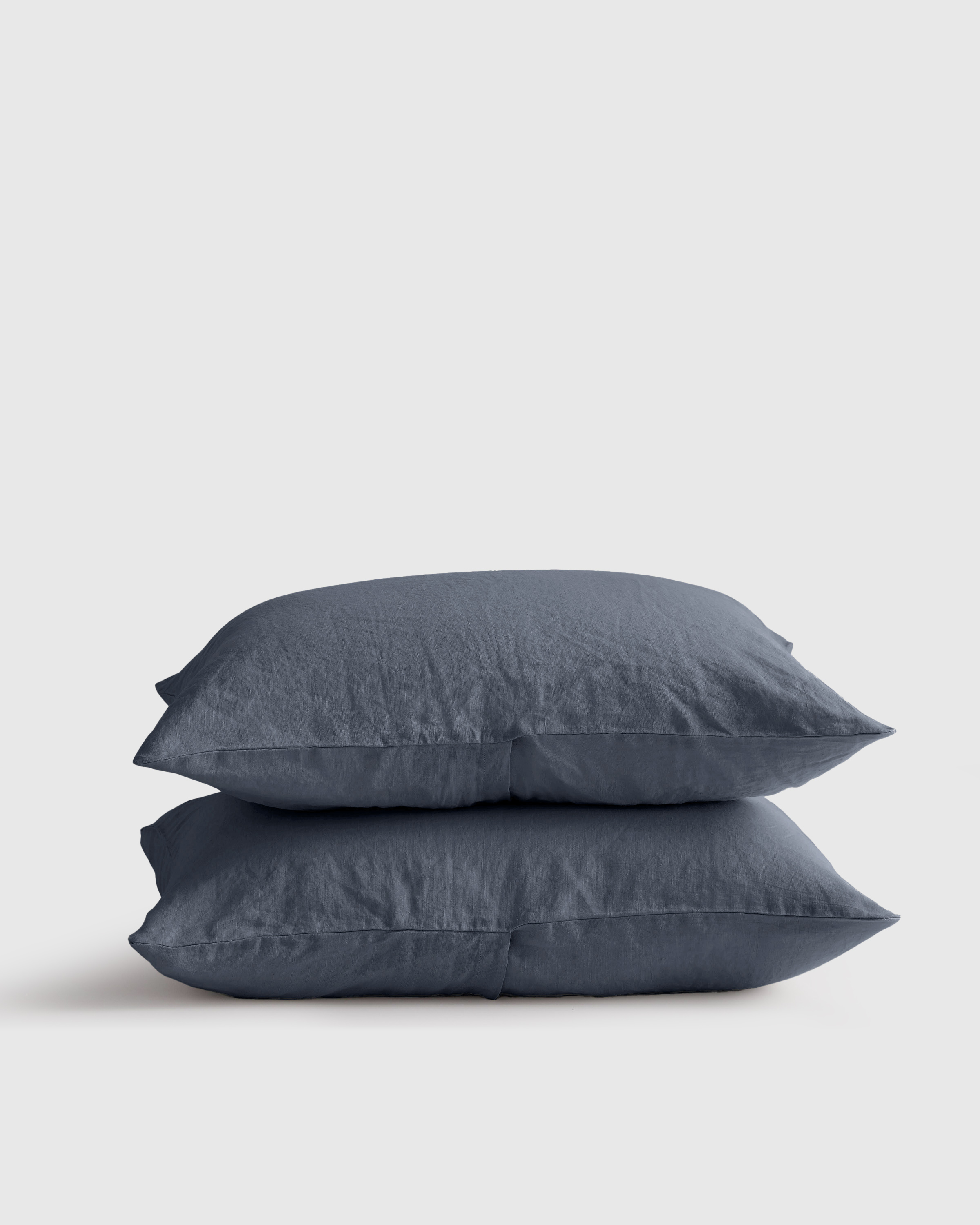 European Linen Sham Set in Grey/White Stripe
