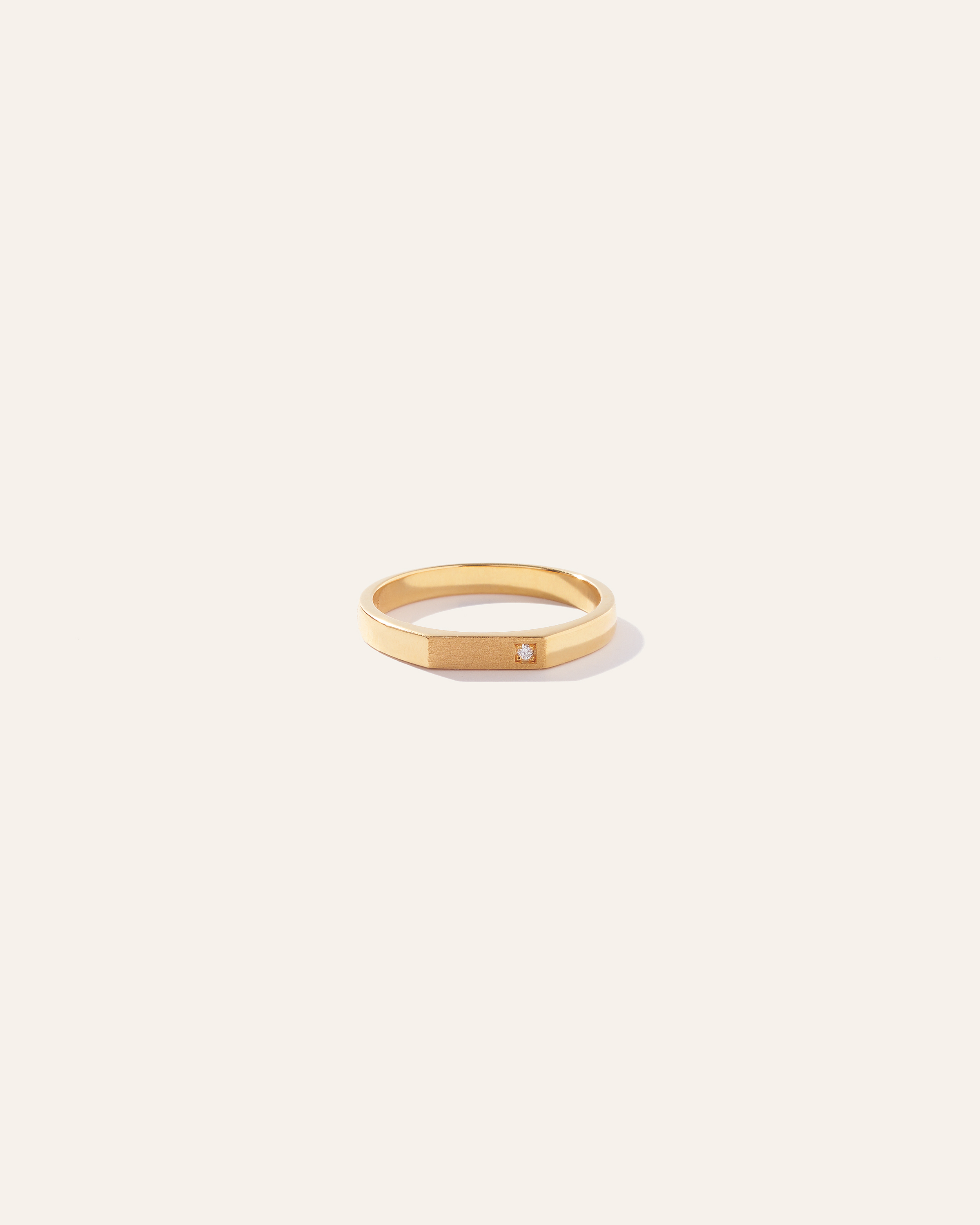 Quince Men's Asymmetrical Pave Diamond Ring In Gold Vermeil
