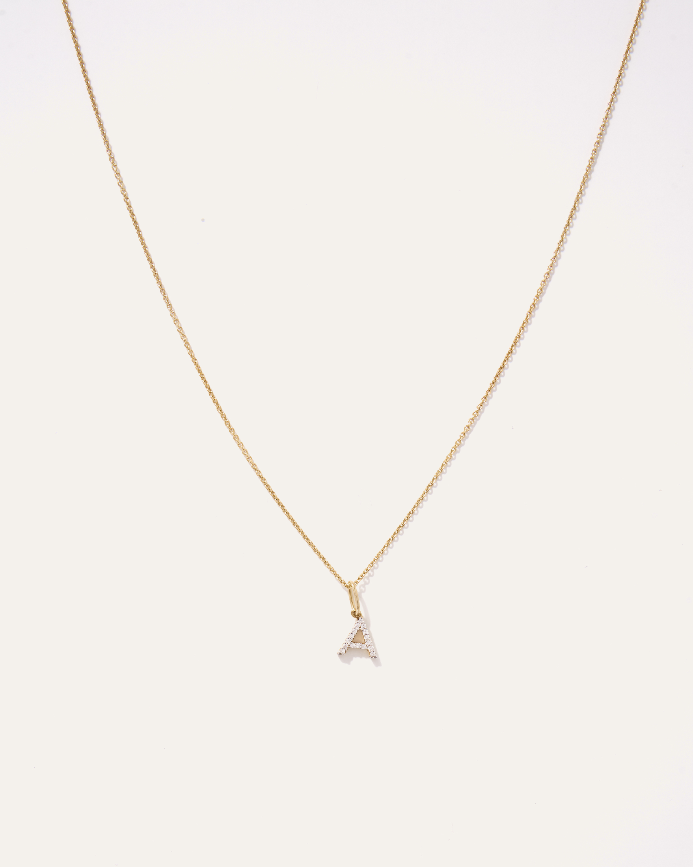 Quince Women's 14k Gold Diamond Letter Pendant Necklace