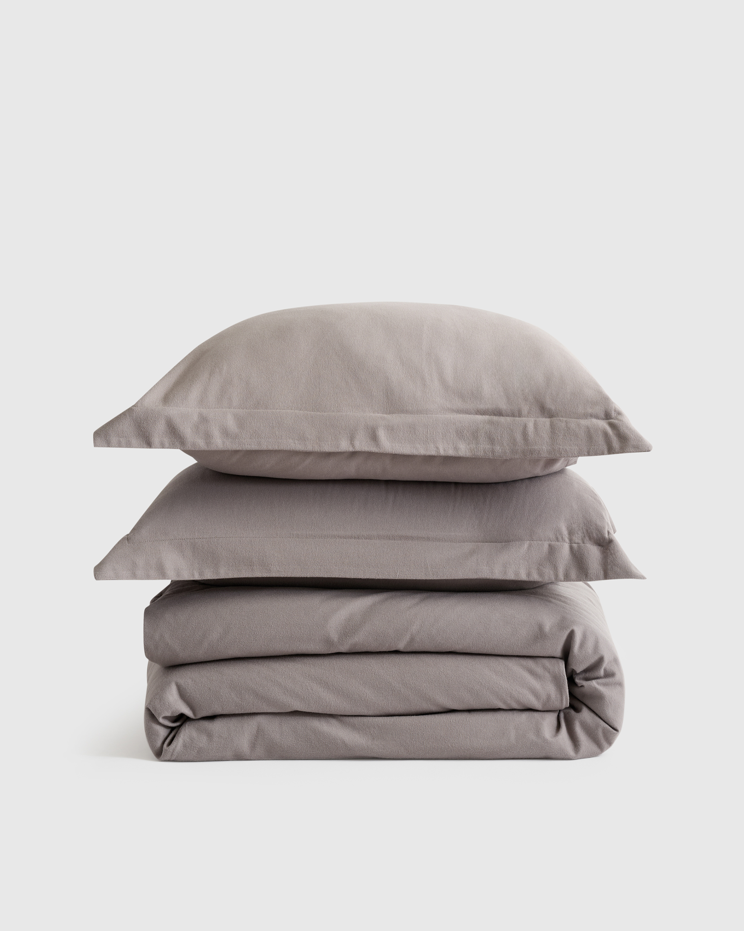 Luxury Organic Flannel Duvet Cover Set - Grey, Full/Queen