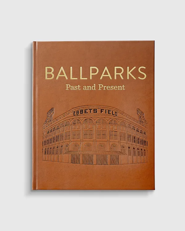 Ballparks Past and Present Leather Bound Book