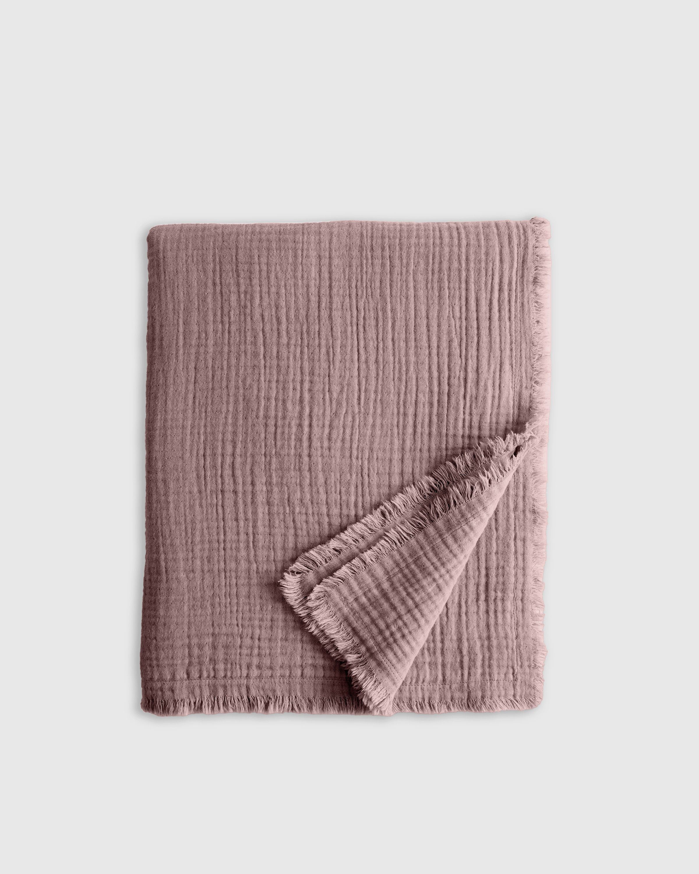 Organic Airy Gauze Throw in Fig