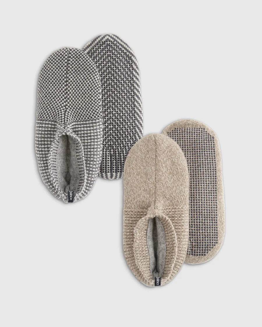 Fleece Lined Gripper Slipper (2-Pack)