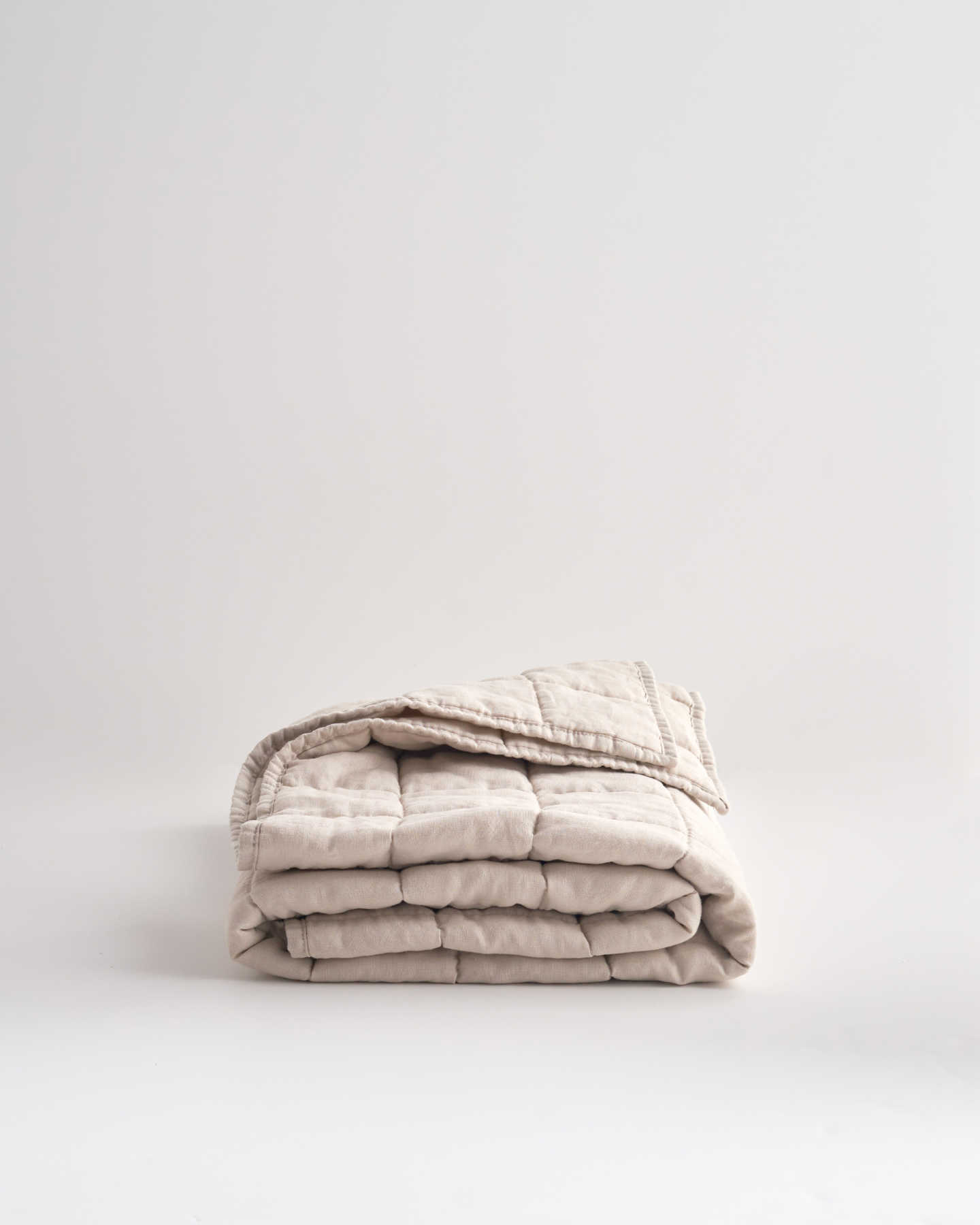 European Linen Crib Quilt - Sand - 1