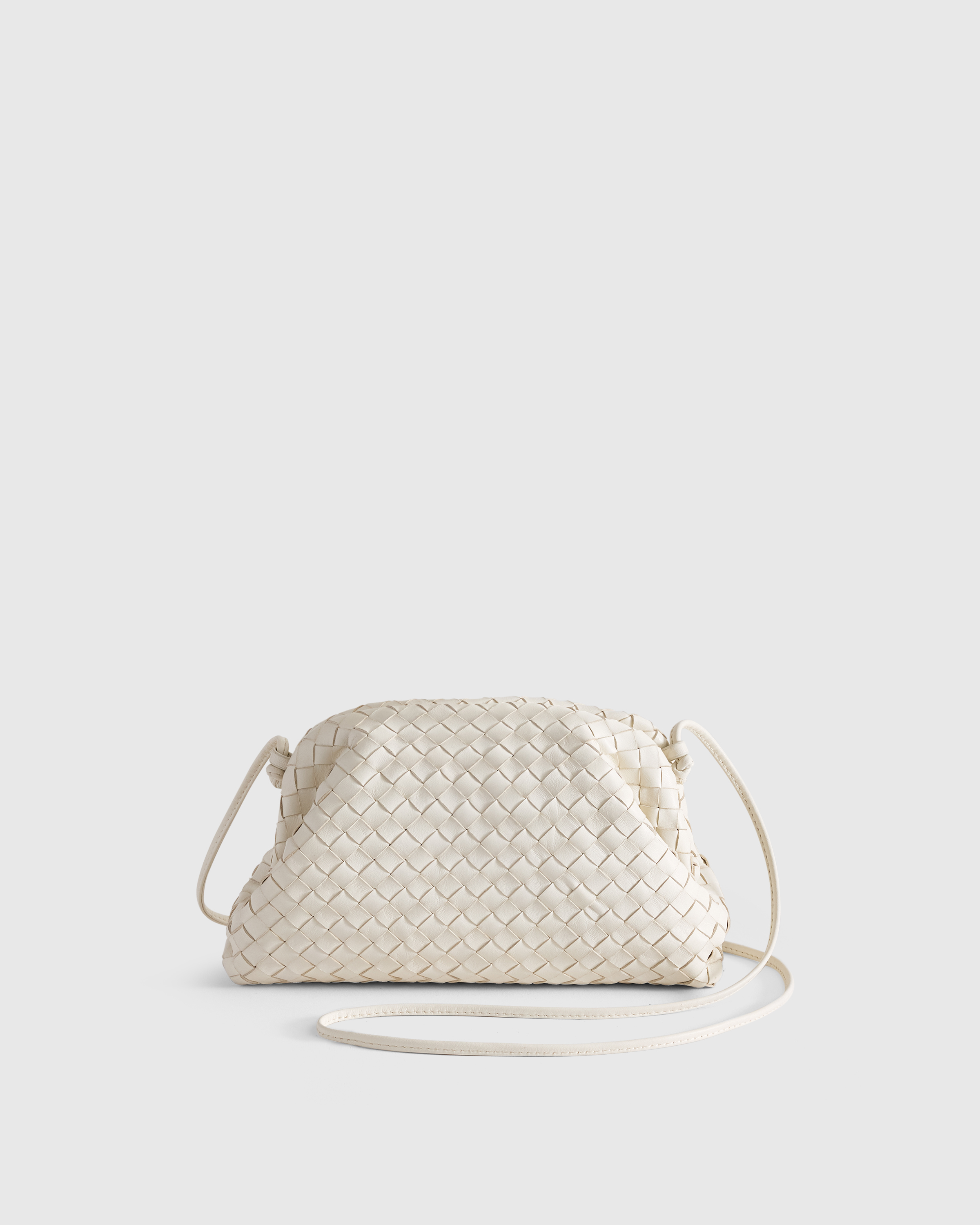 Italian Leather Handwoven Pouch Crossbody Clutch