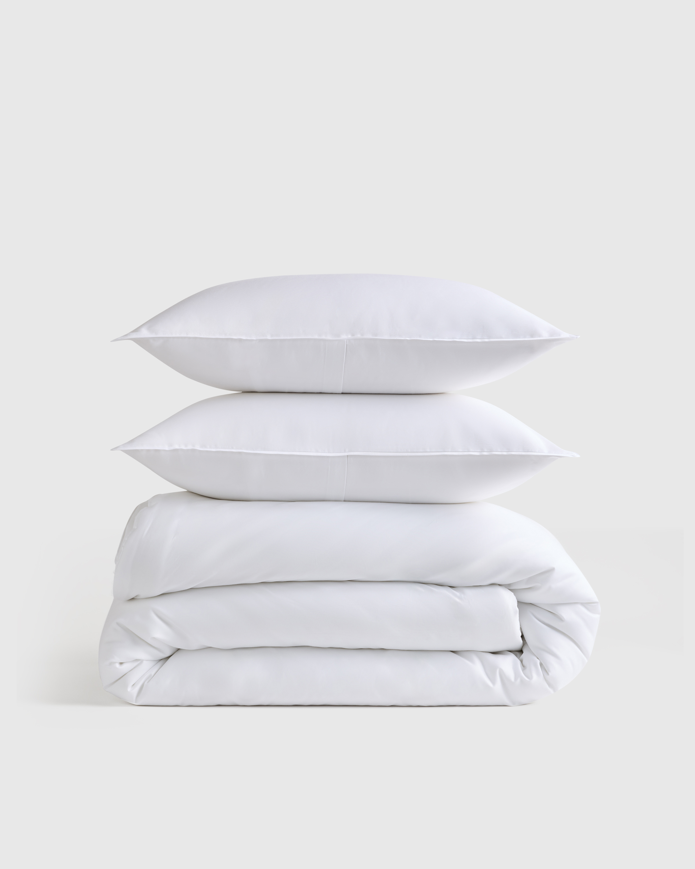 Organic Cotton Sateen Comforter Set - White, King/Cal King