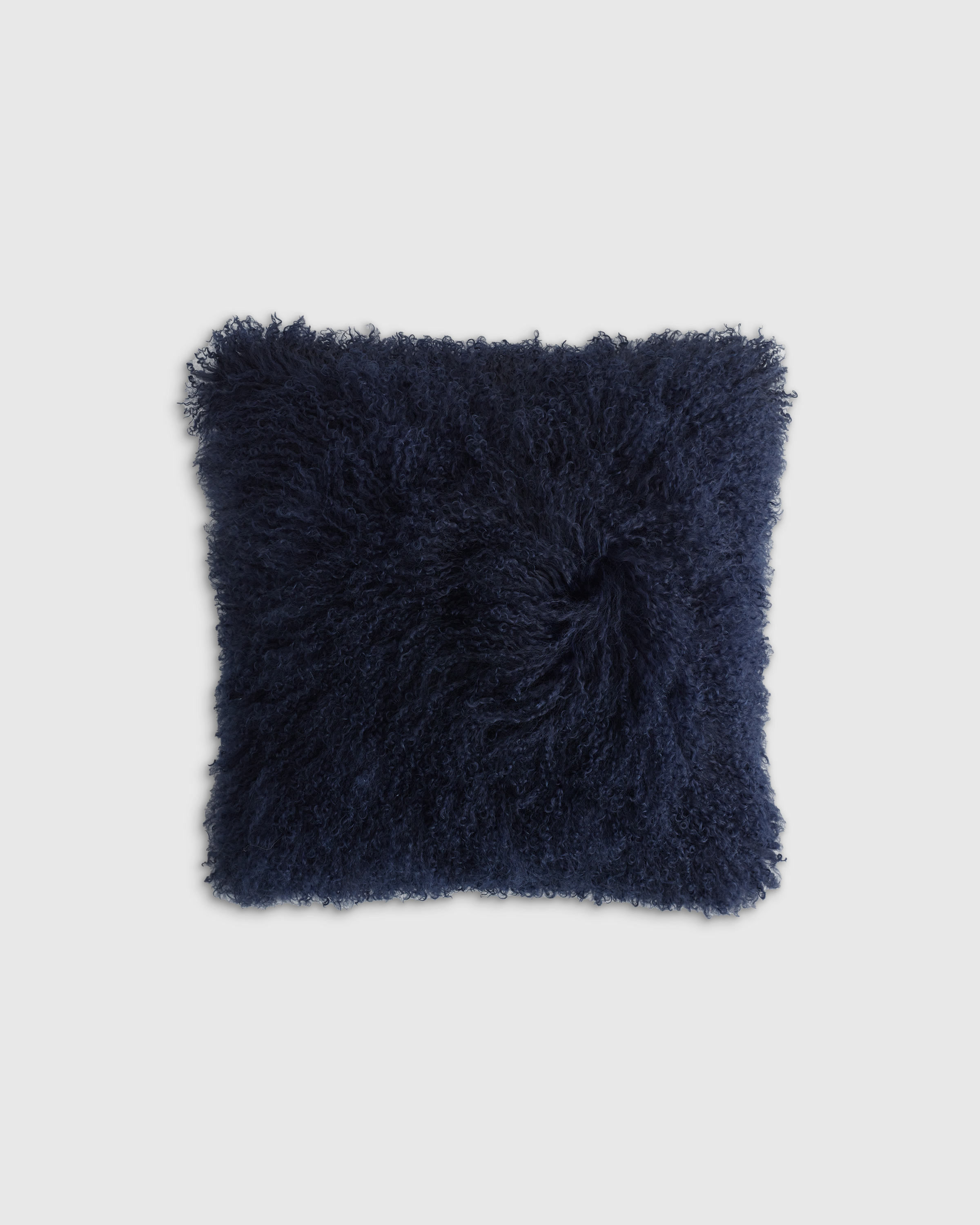 Quince Luxe Mongolian Lamb Pillow Cover In Blue