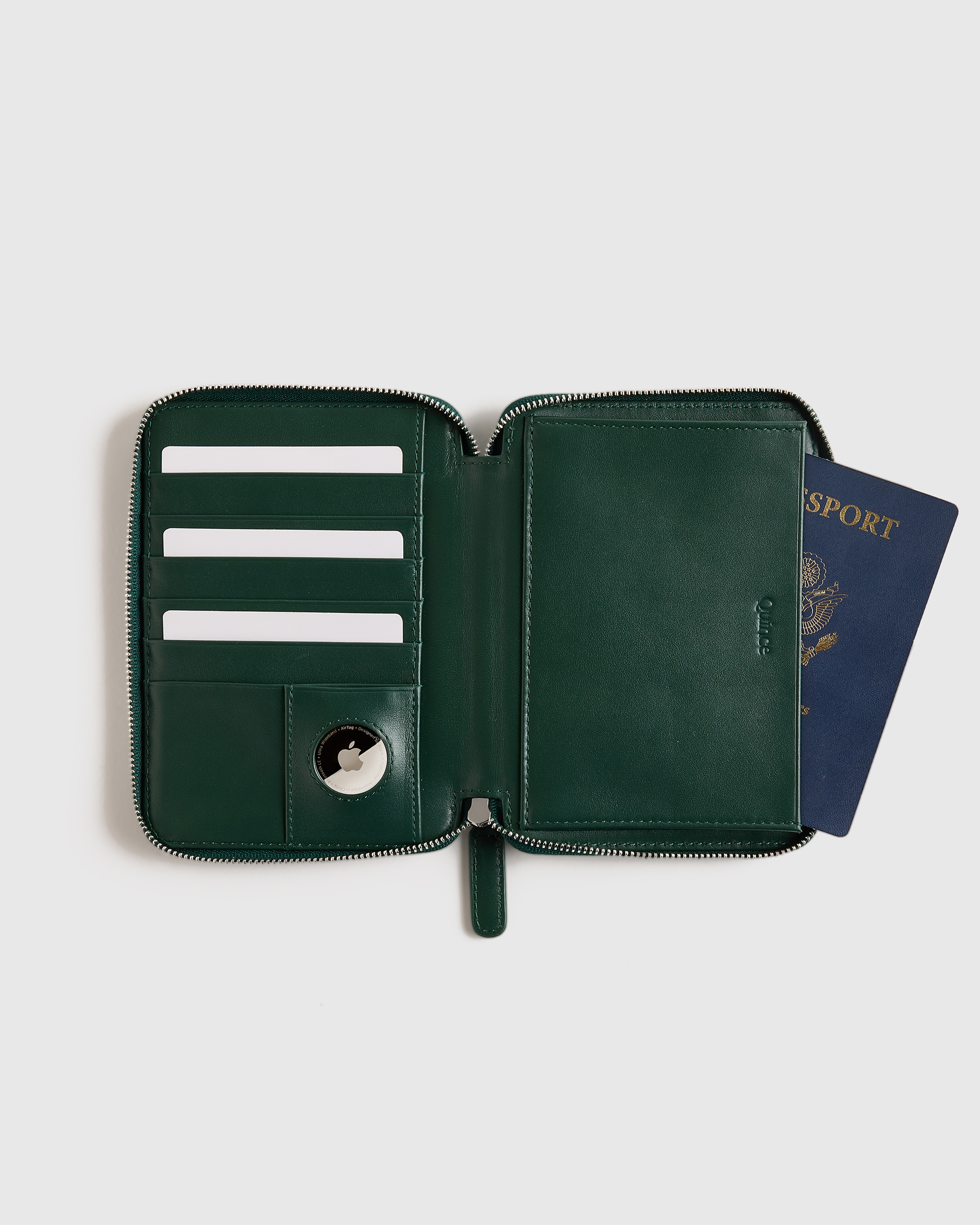 CTHY　LUXURY MATERIAL WALLET Annonay Nappa Leather RFID Zip Travel Wallet in Navy | Quince Canada