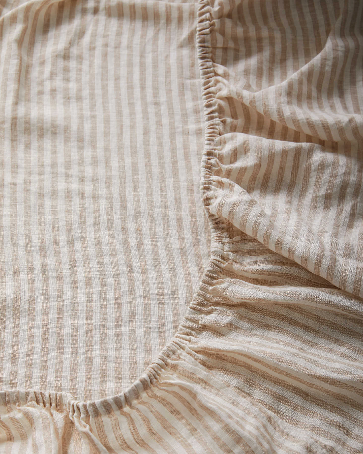 European Linen Stripe Sheet Set - Natural/White - 2 - Thumbnail