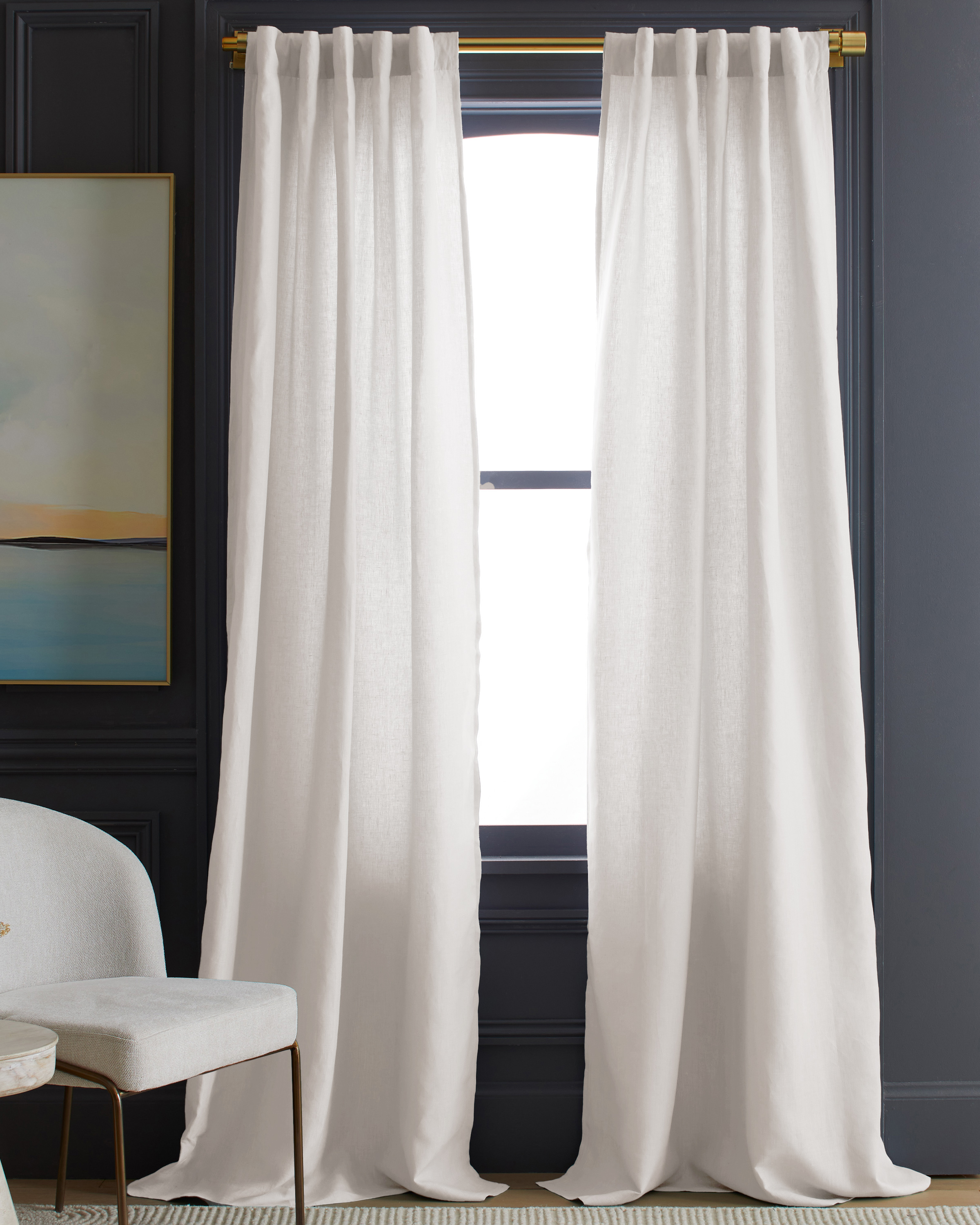 Quince European Linen Curtain In Cream