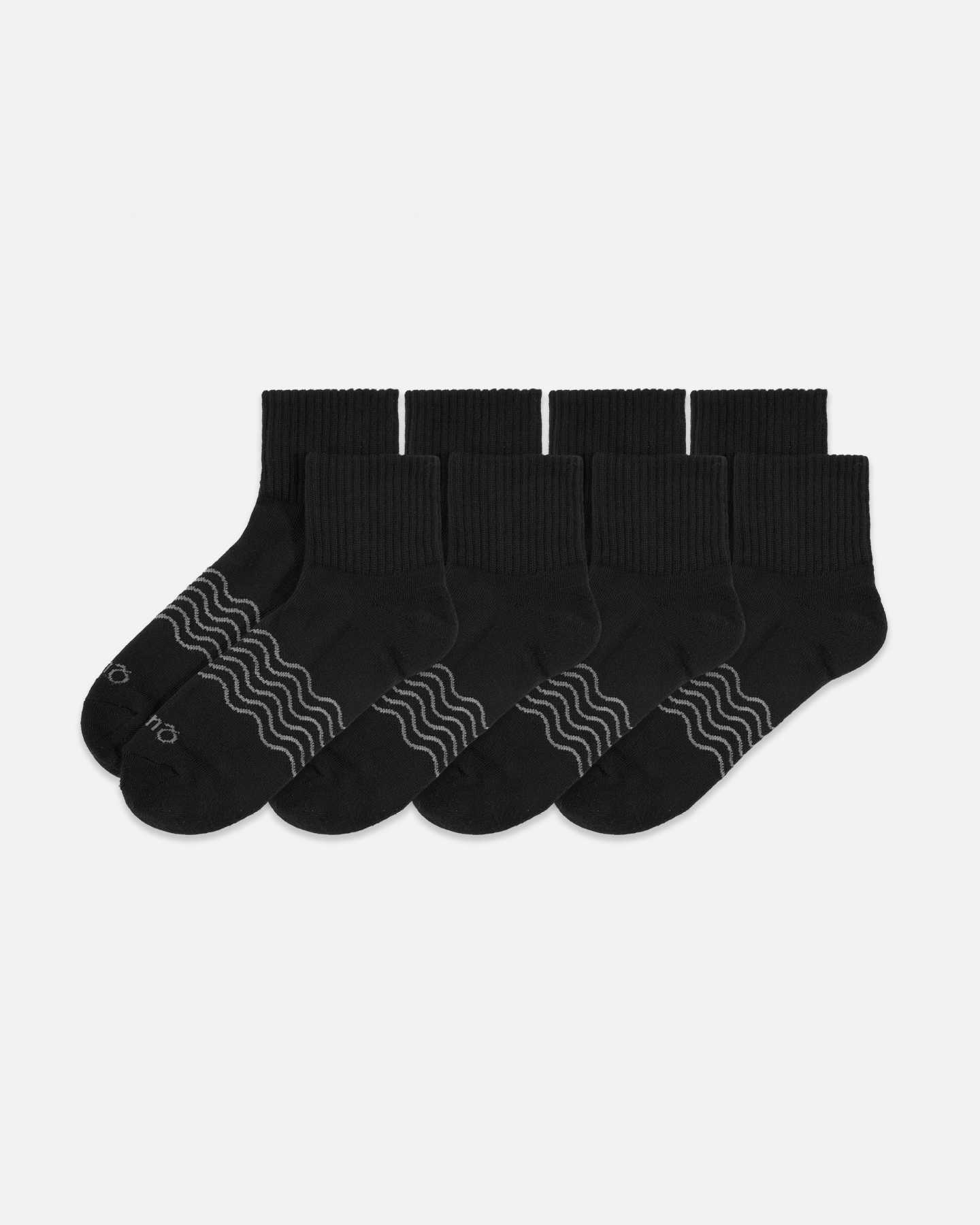 Organic Cotton Quarter Socks (4-Pack) - Black - 0
