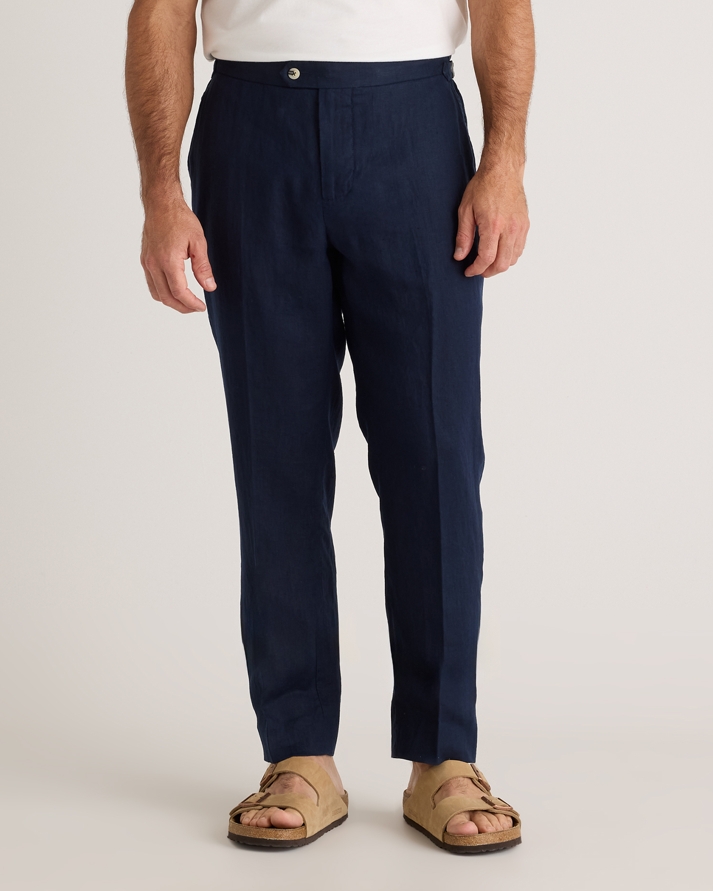 Shop Quince Men's 100% European Linen Dress Pants In Deep Navy