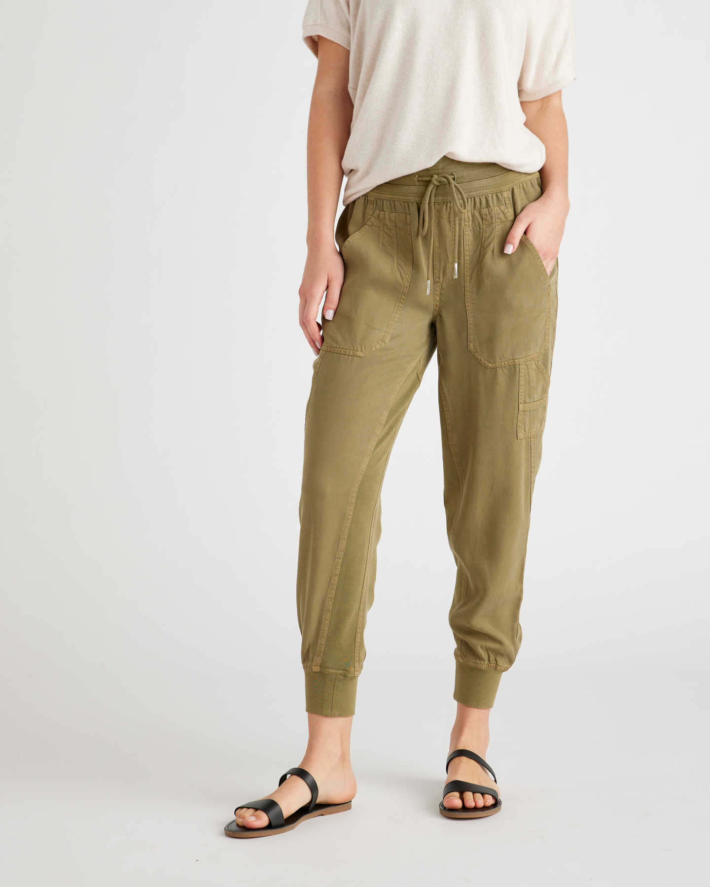 Vintage Wash Utility Jogger - Olive