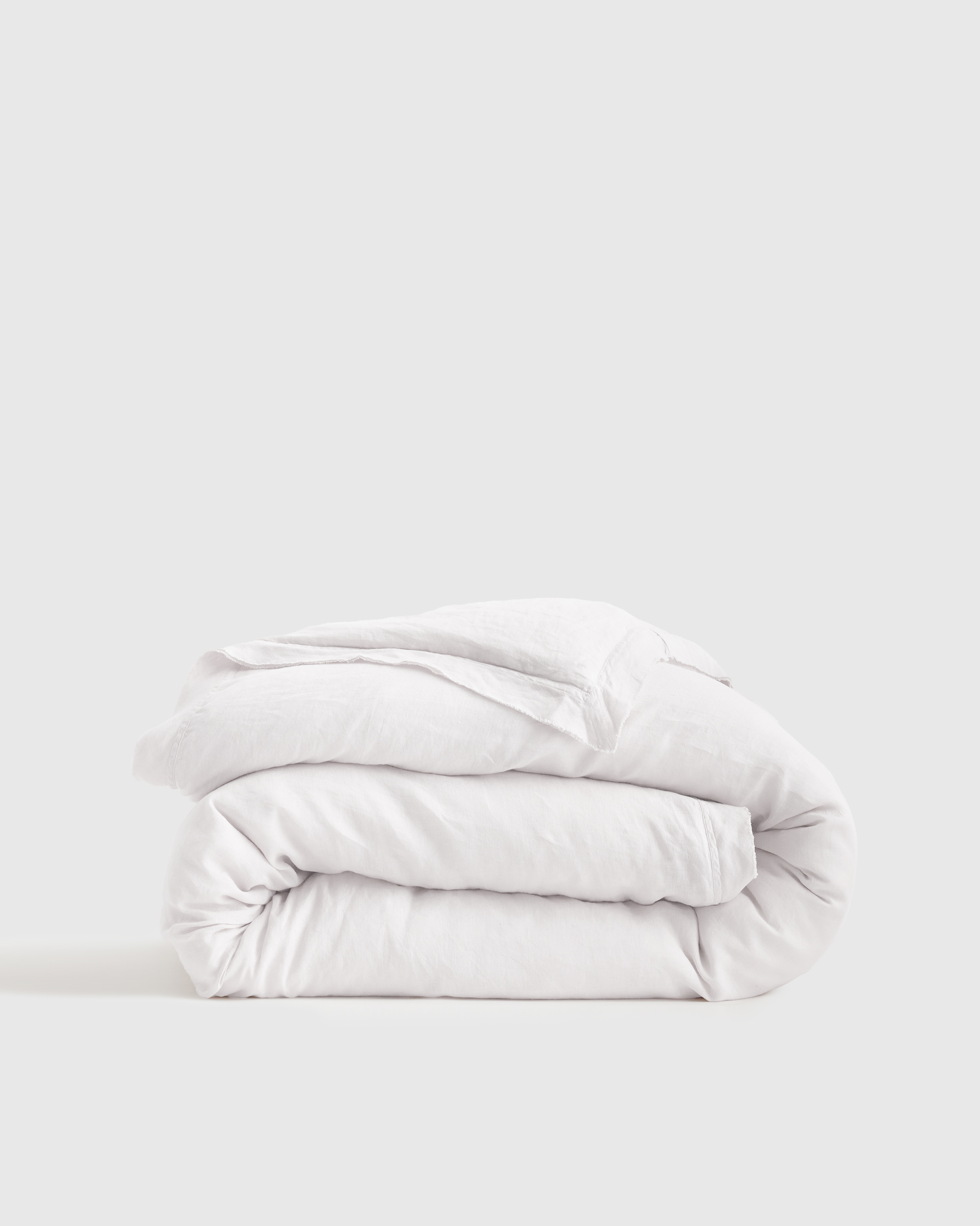 White - European Linen Double Flange Duvet Cover