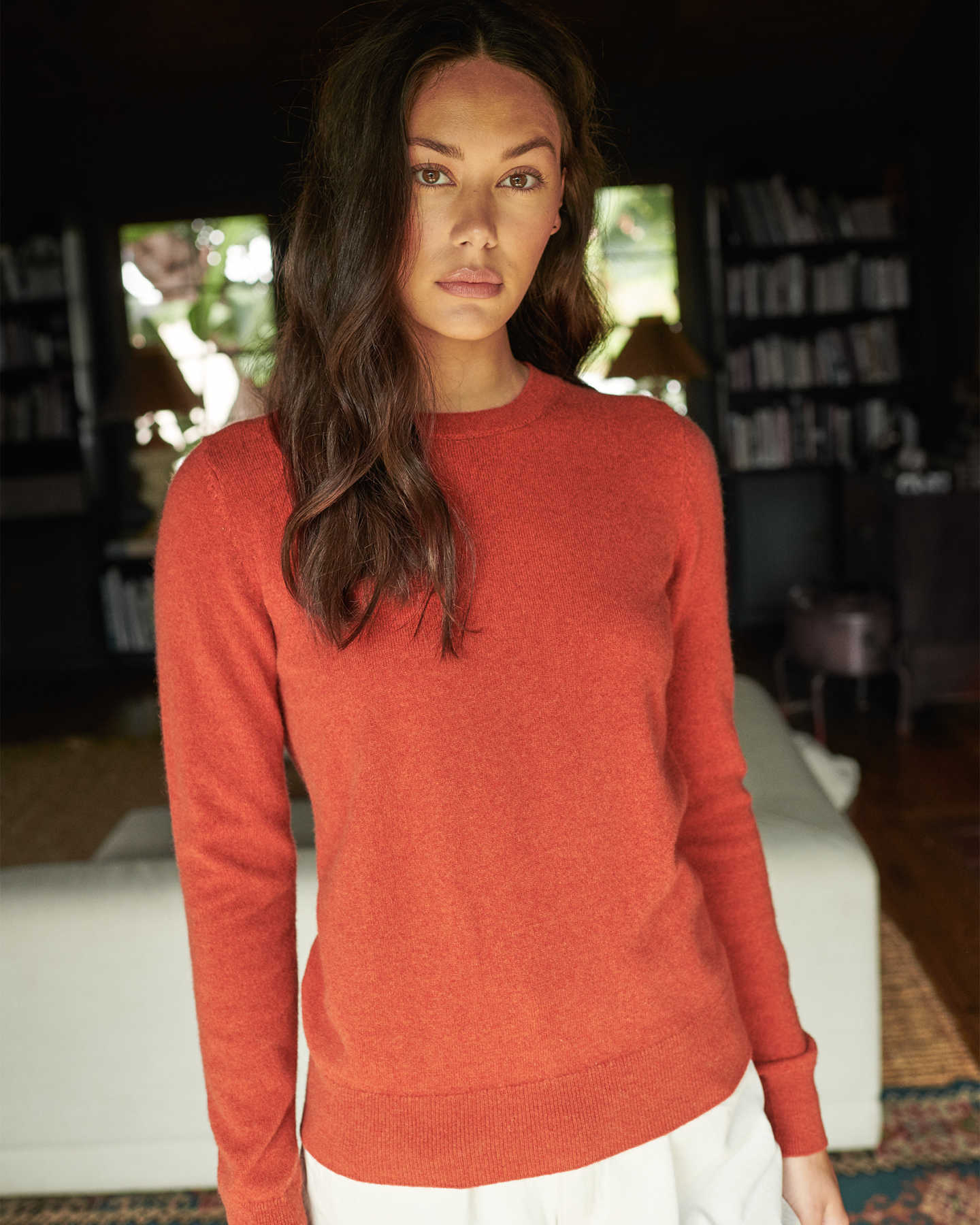 red cashmere sweater women 