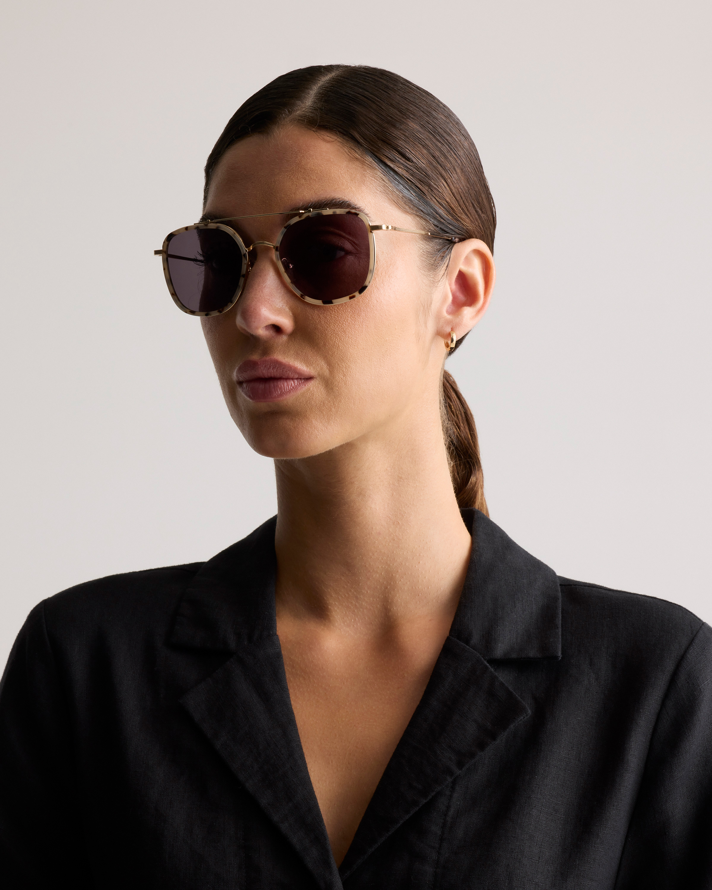 Rio Polarized Stainless Steel Sunglasses in Gold/Fawn  display picture 1