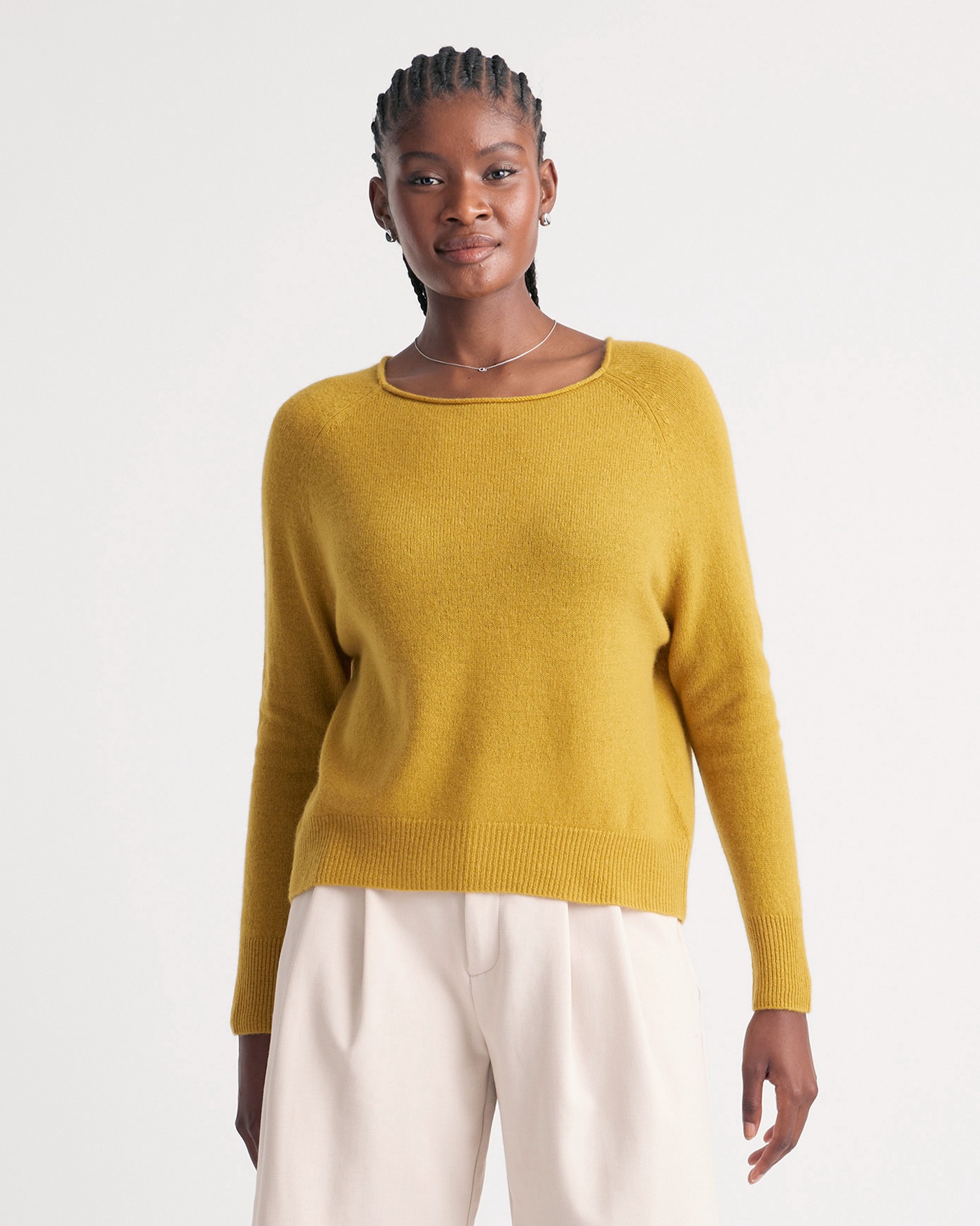 Lightweight Mongolian Cashmere Boatneck Sweater