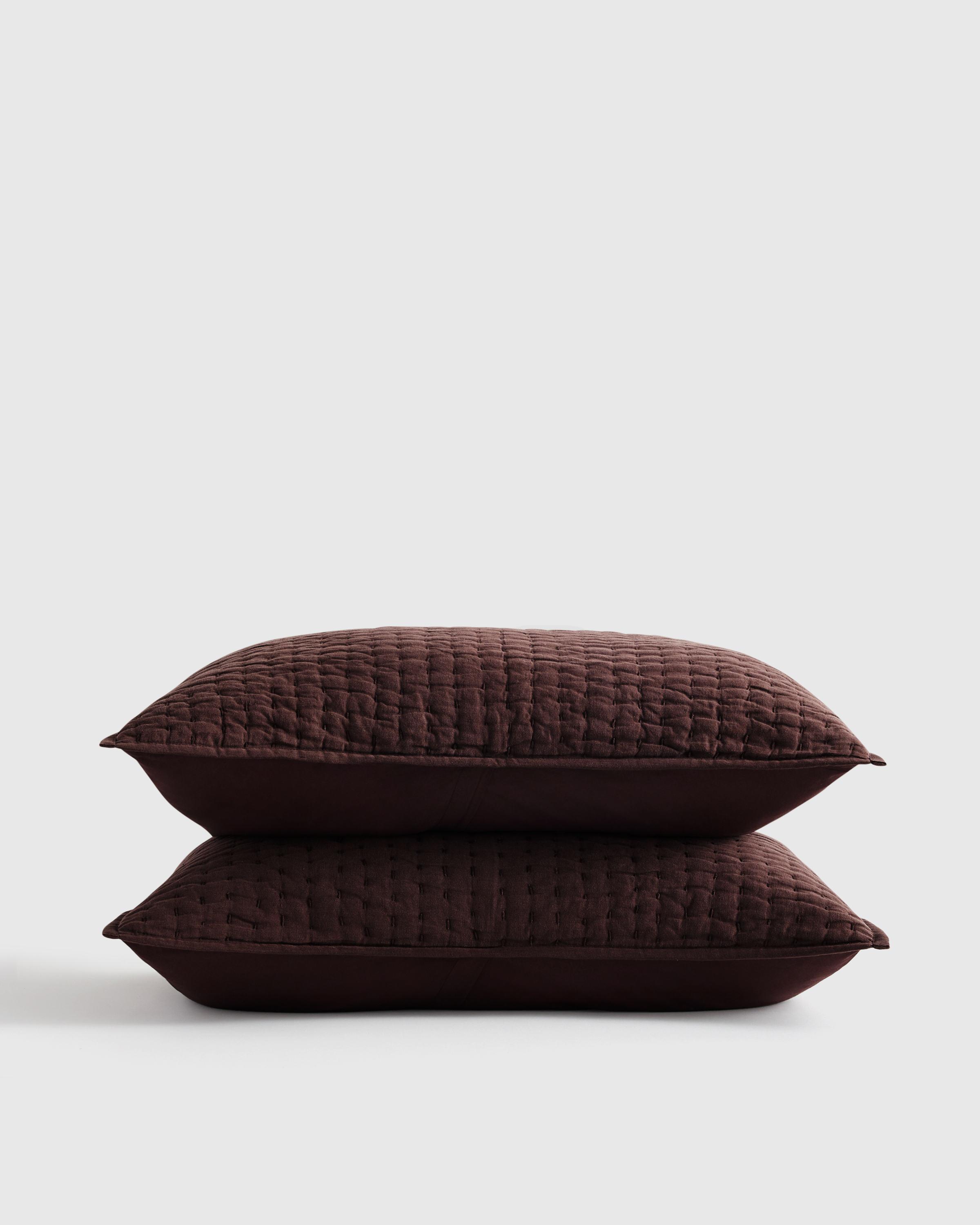 European Linen Cotton Stitch Sham Set in Ivory