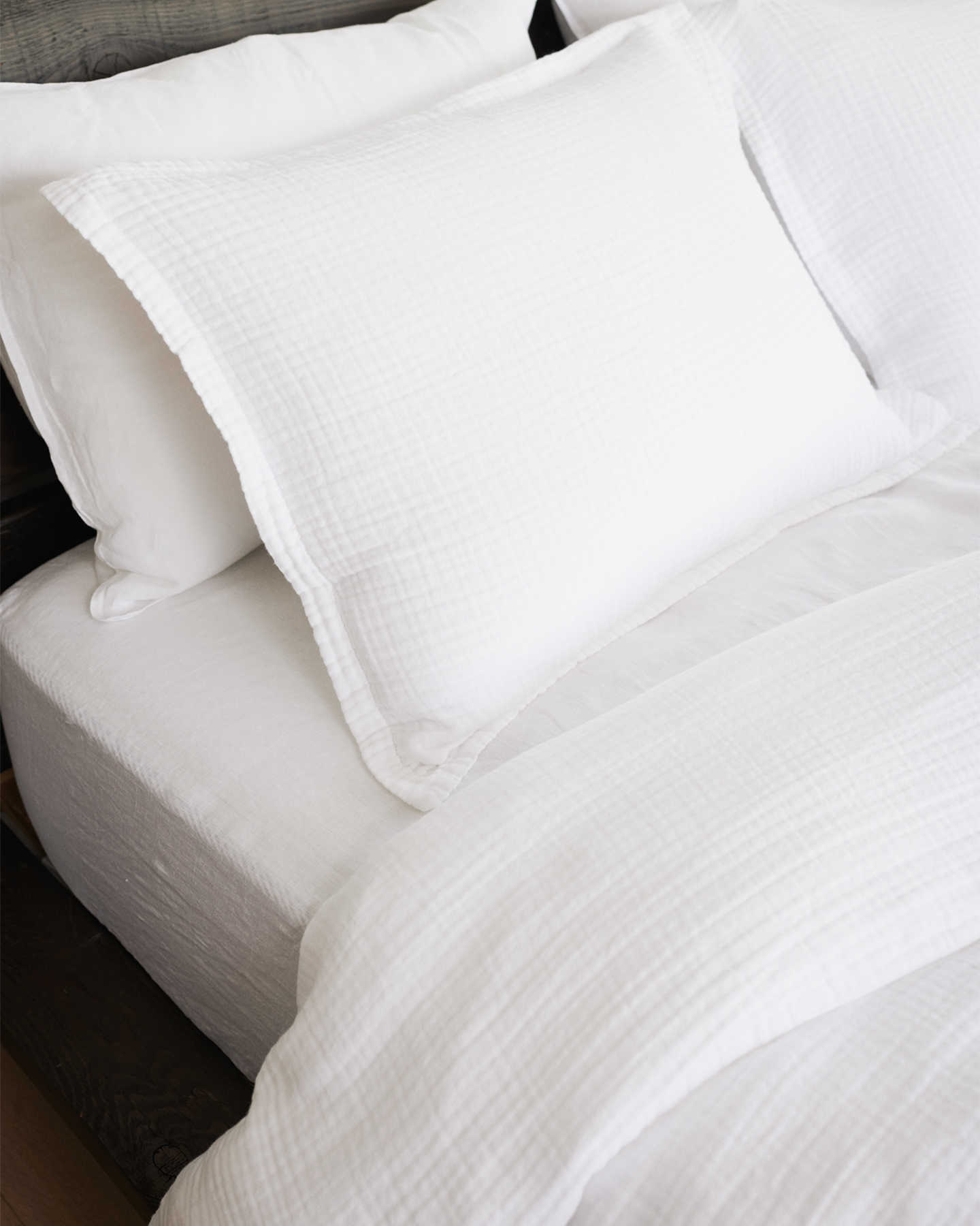 Organic Cotton Gauze Duvet Cover Set - White