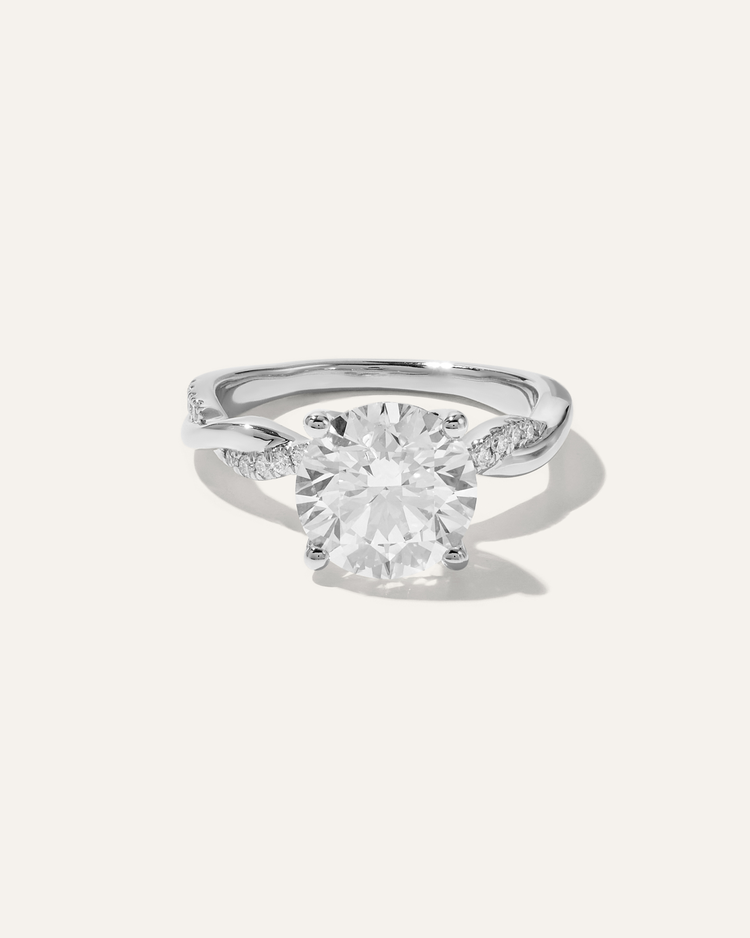 Lab Grown Diamond Round Twisted Engagement Ring - 3ct