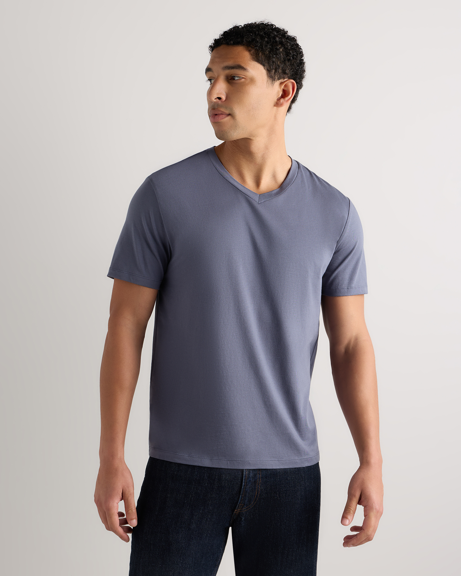 100% Pima Cotton Luxe Touch V-Neck Tee
